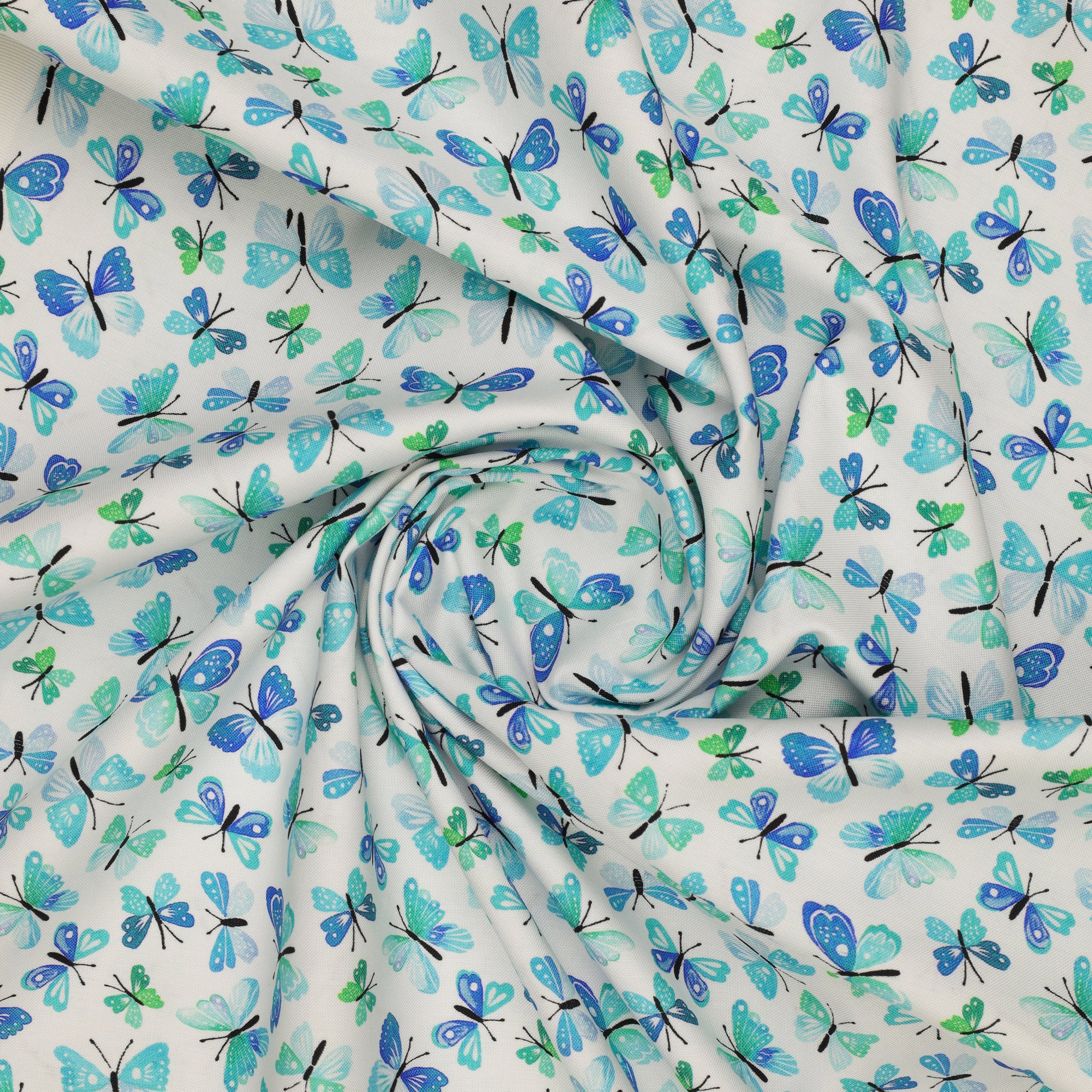 A Prairie Heart Fabric Collection - Rustic Flutter Teal/White - Image 2
