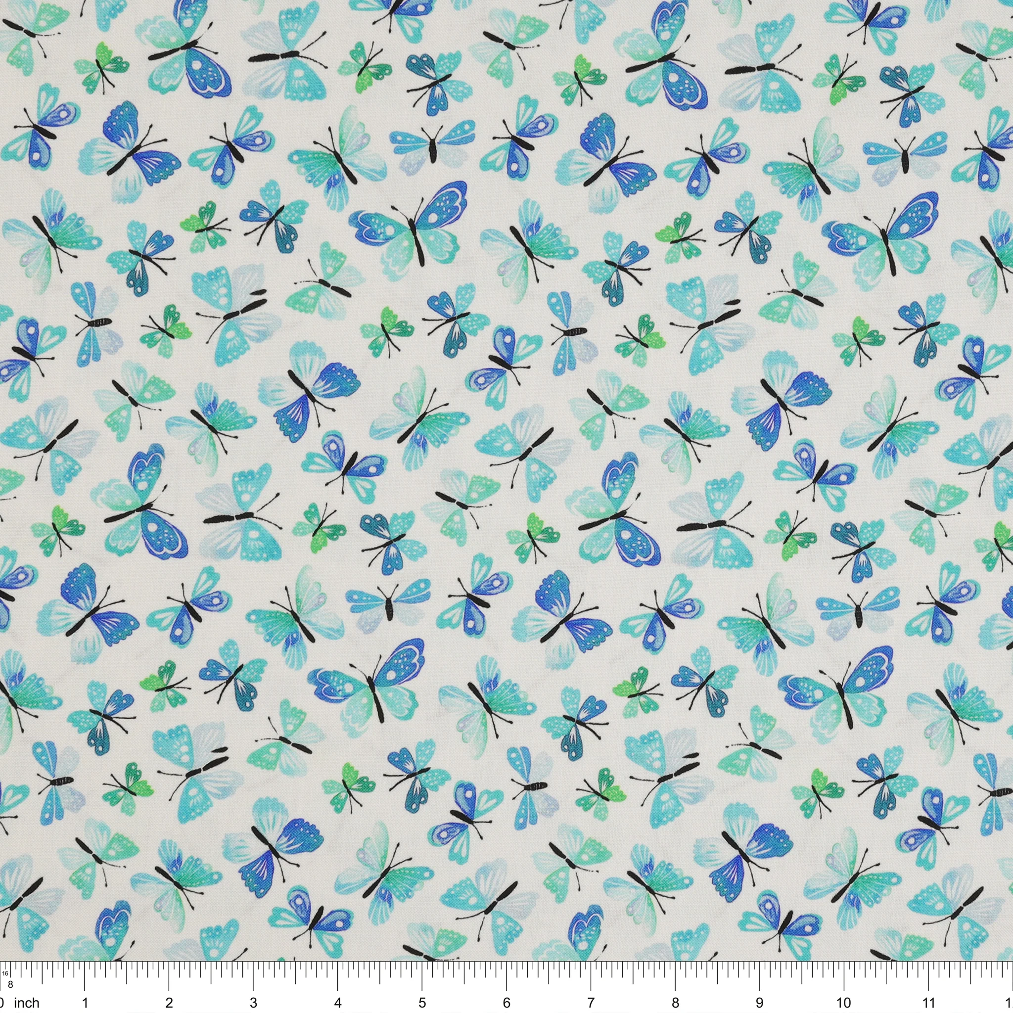 A Prairie Heart Fabric Collection - Rustic Flutter Teal/White - Image 3