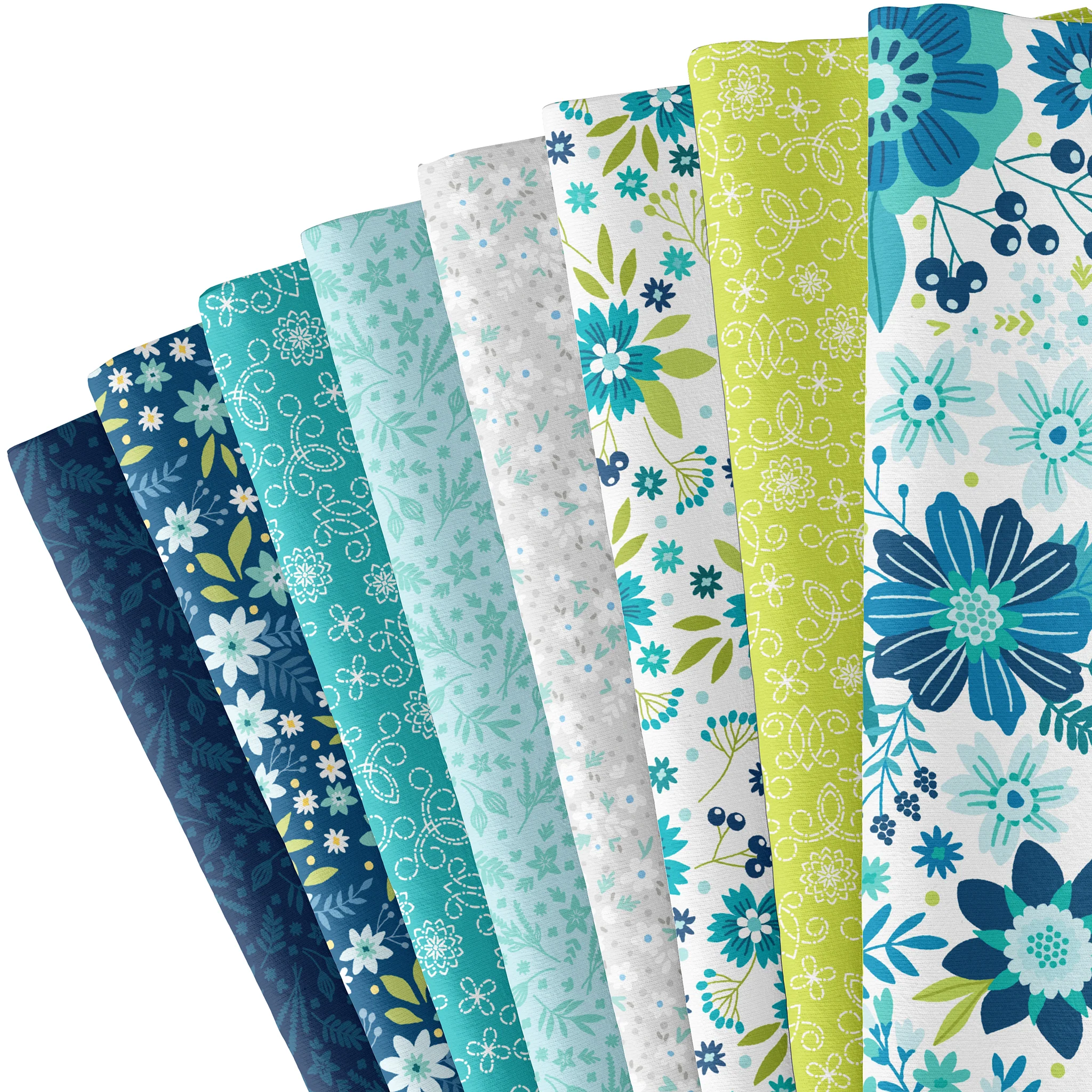 Among the Wildflowers II Fabric Collection - Primrose Teal - Image 4