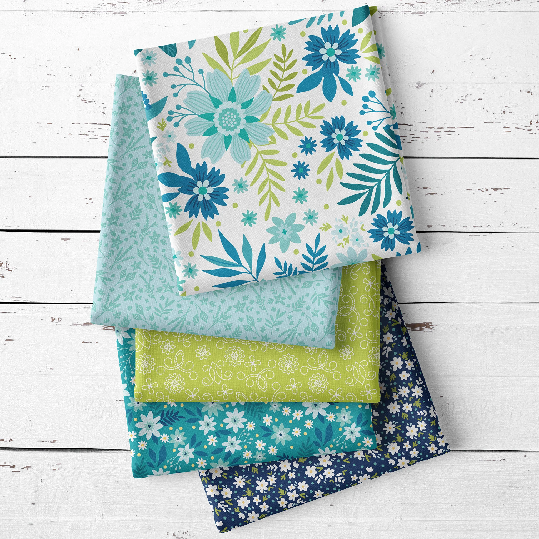 Among the Wildflowers II Fabric Collection - Primrose Teal - Image 5