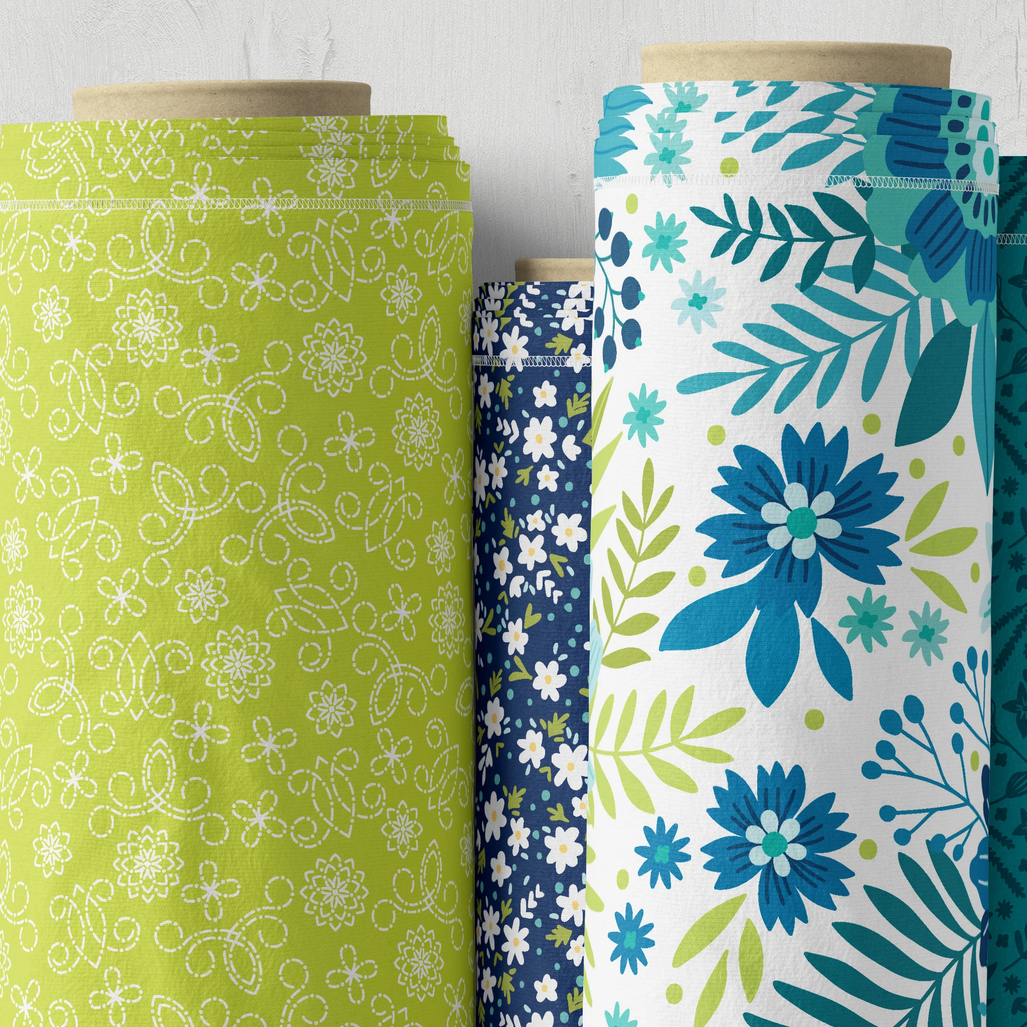 Among the Wildflowers II Fabric Collection - Primrose Teal - Image 6