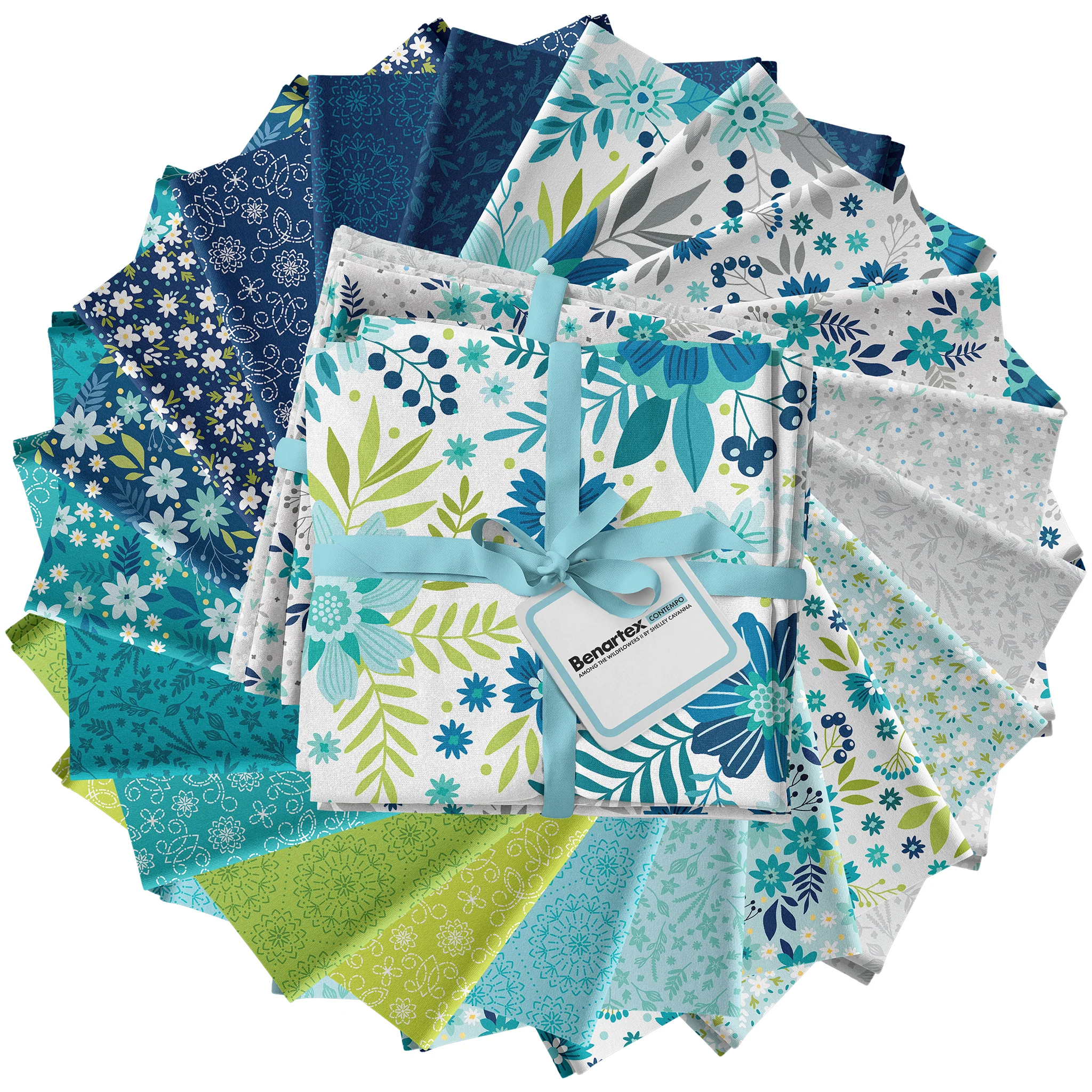 Among the Wildflowers II Fabric Collection - Primrose Teal - Image 7