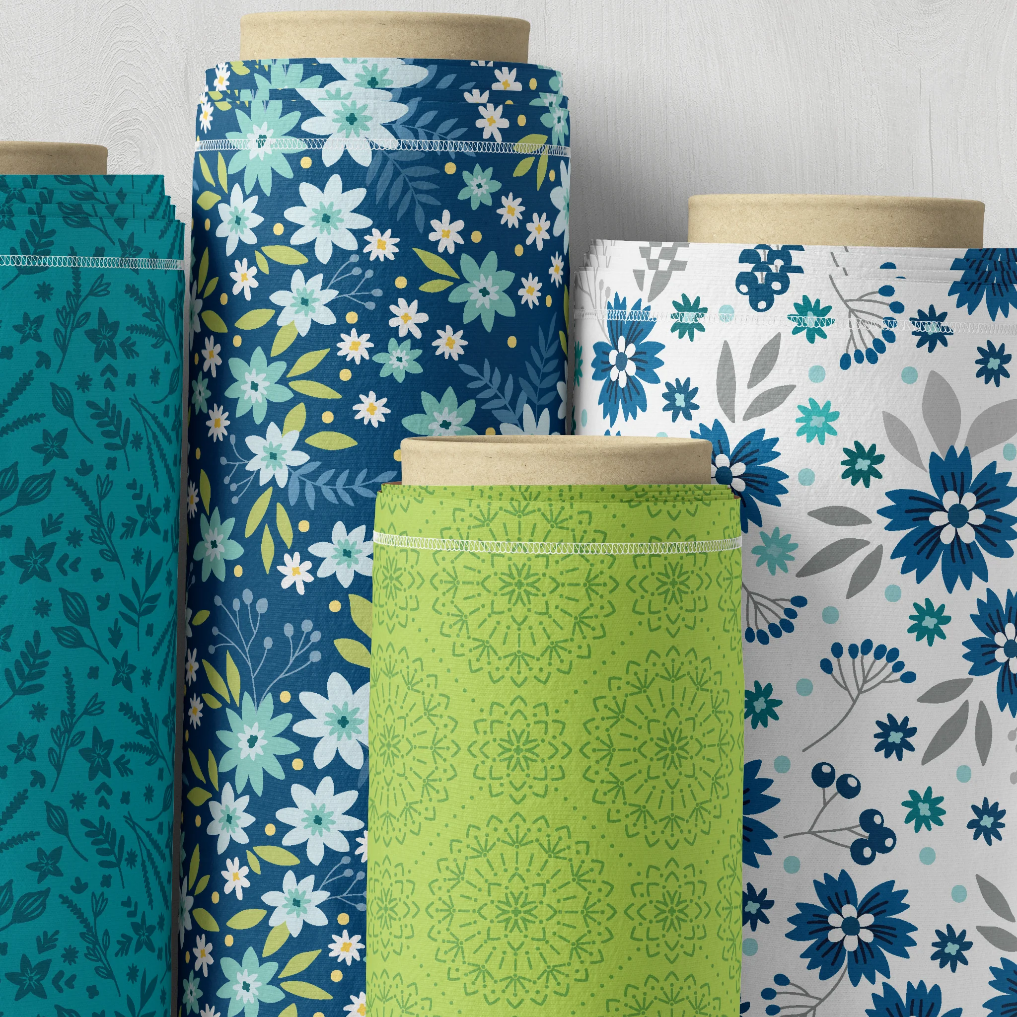 Among the Wildflowers II Fabric Collection - Primrose Teal - Image 8