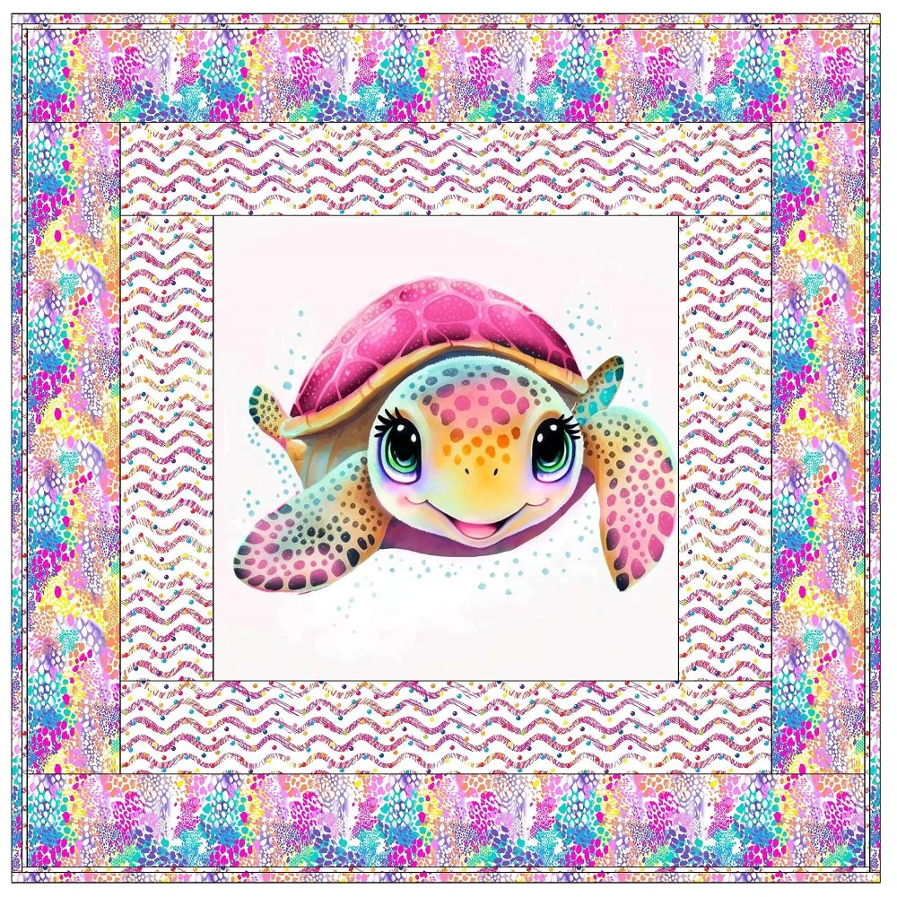 Baby Pink Turtle Wall Hanging 42" x 42" - Image 3