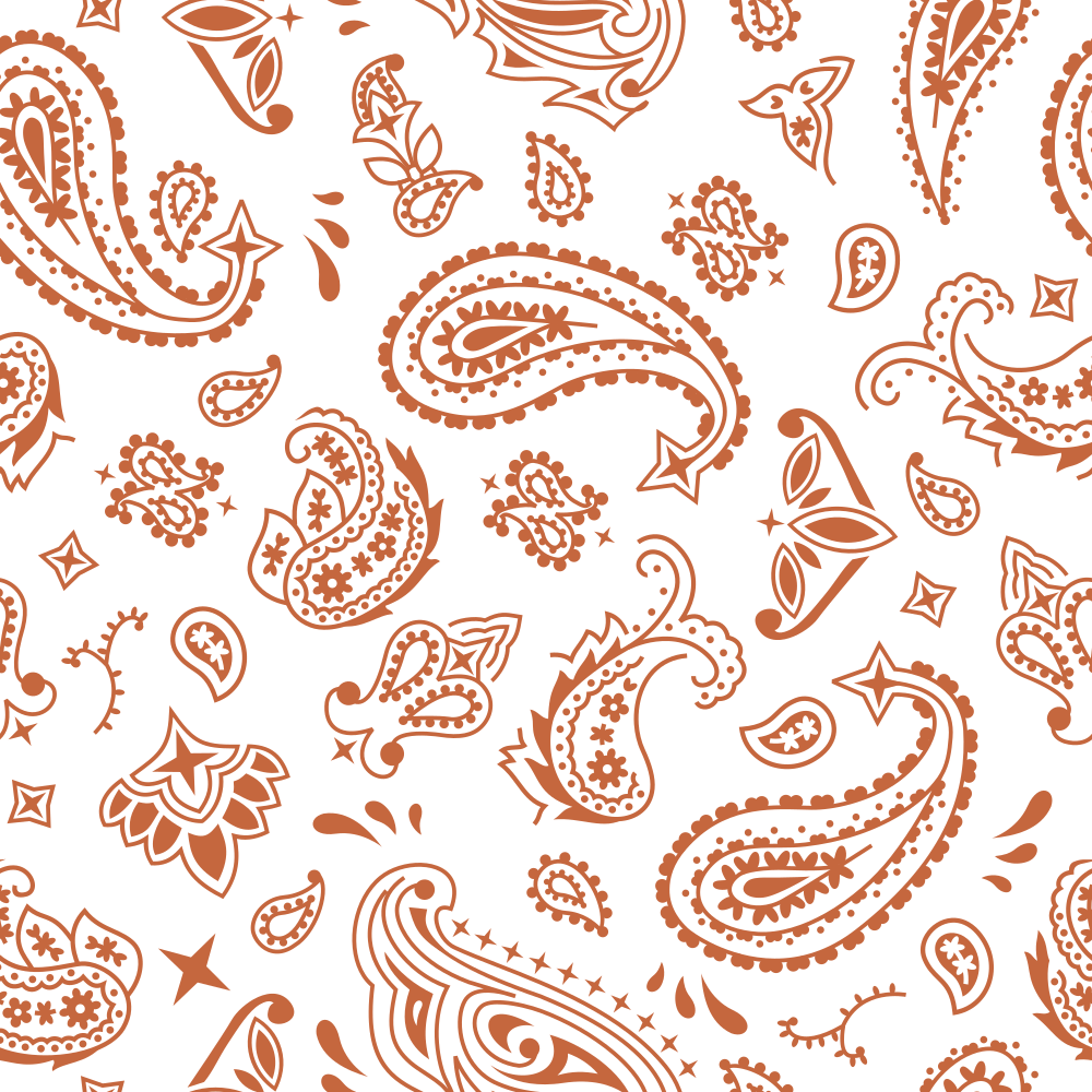 Bandana Fabric - Sienna on White