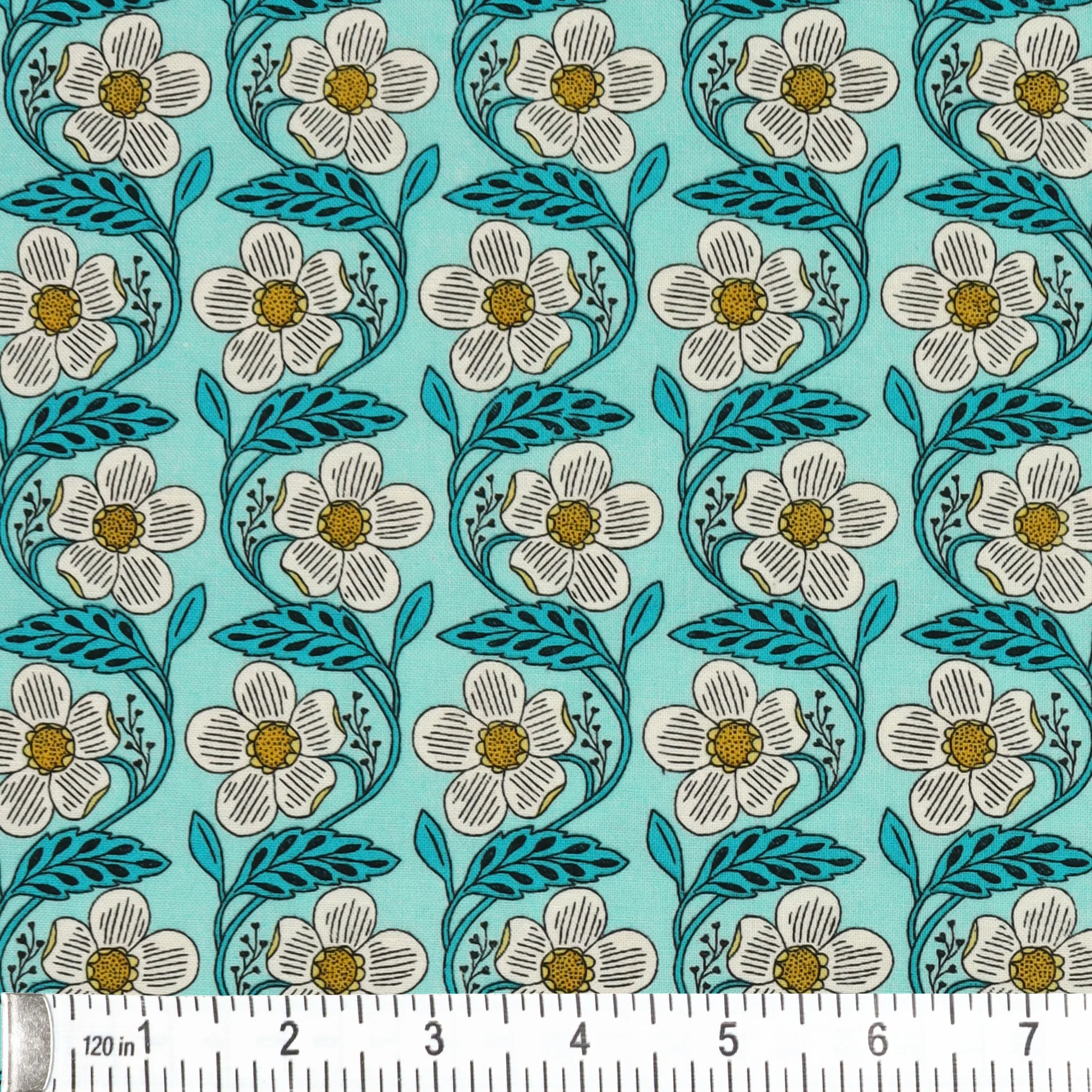 Blooming Color 2 Fabric Collection - Dora Turquoise - Image 2