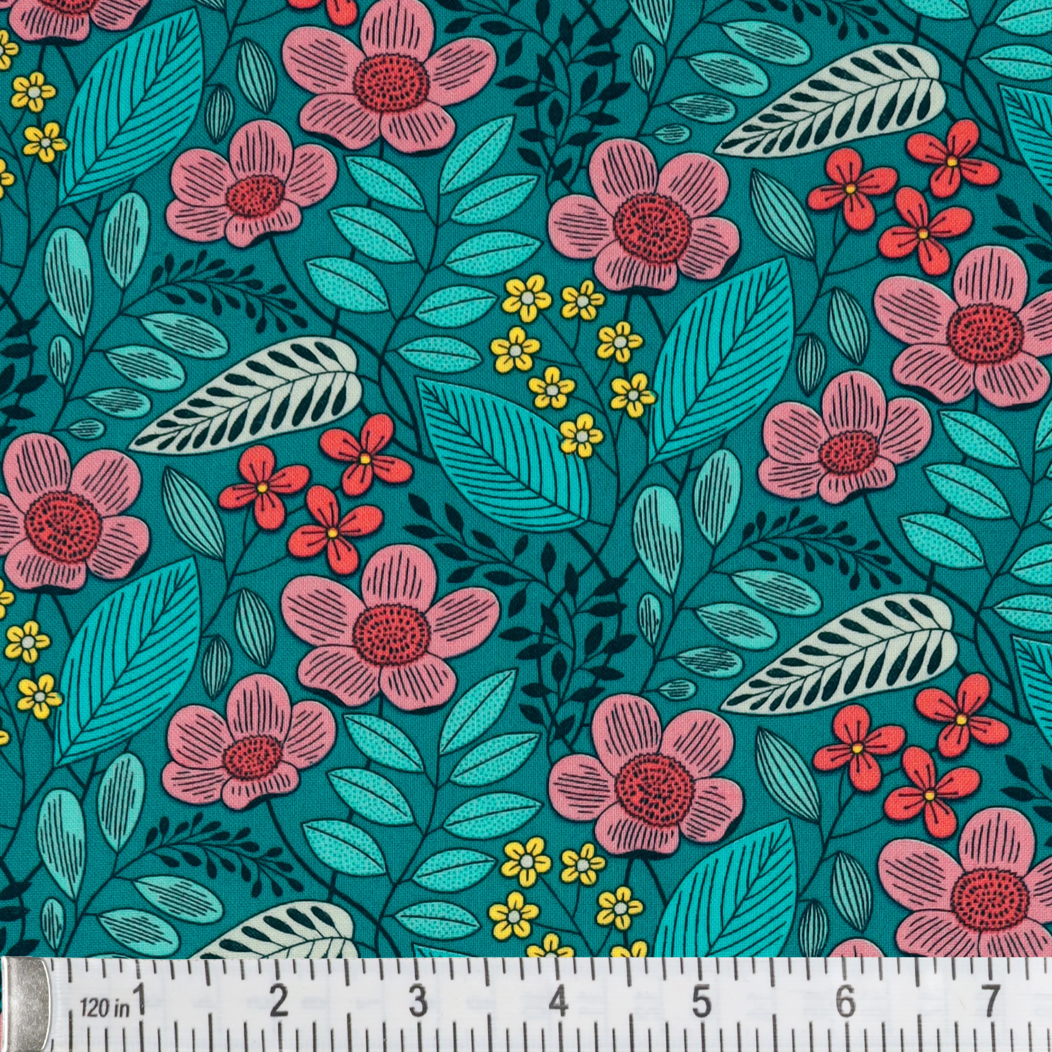 Blooming Color 2 Fabric Collection - Olivia Teal - Image 2