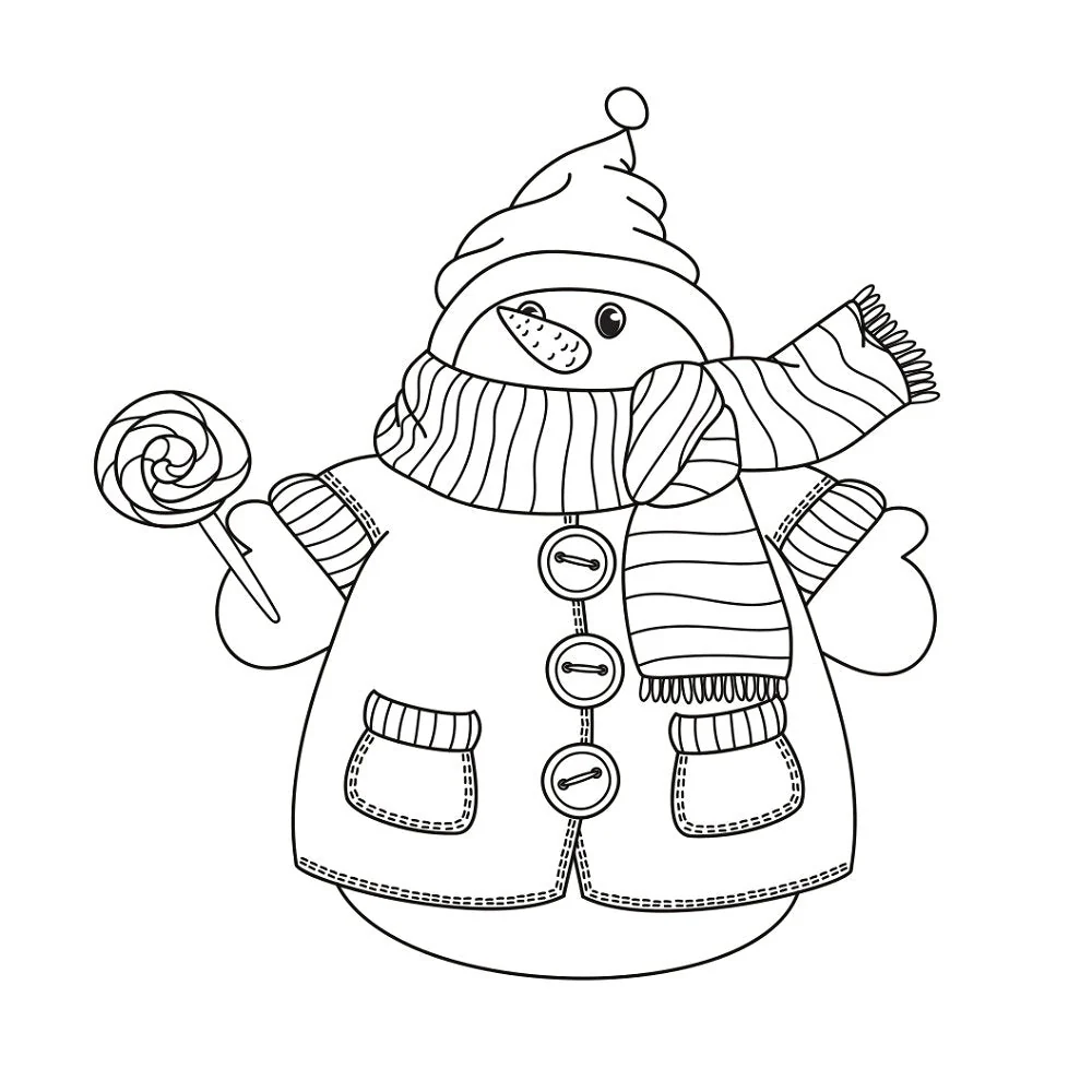 Bundled Up Snowman Fabric Panel