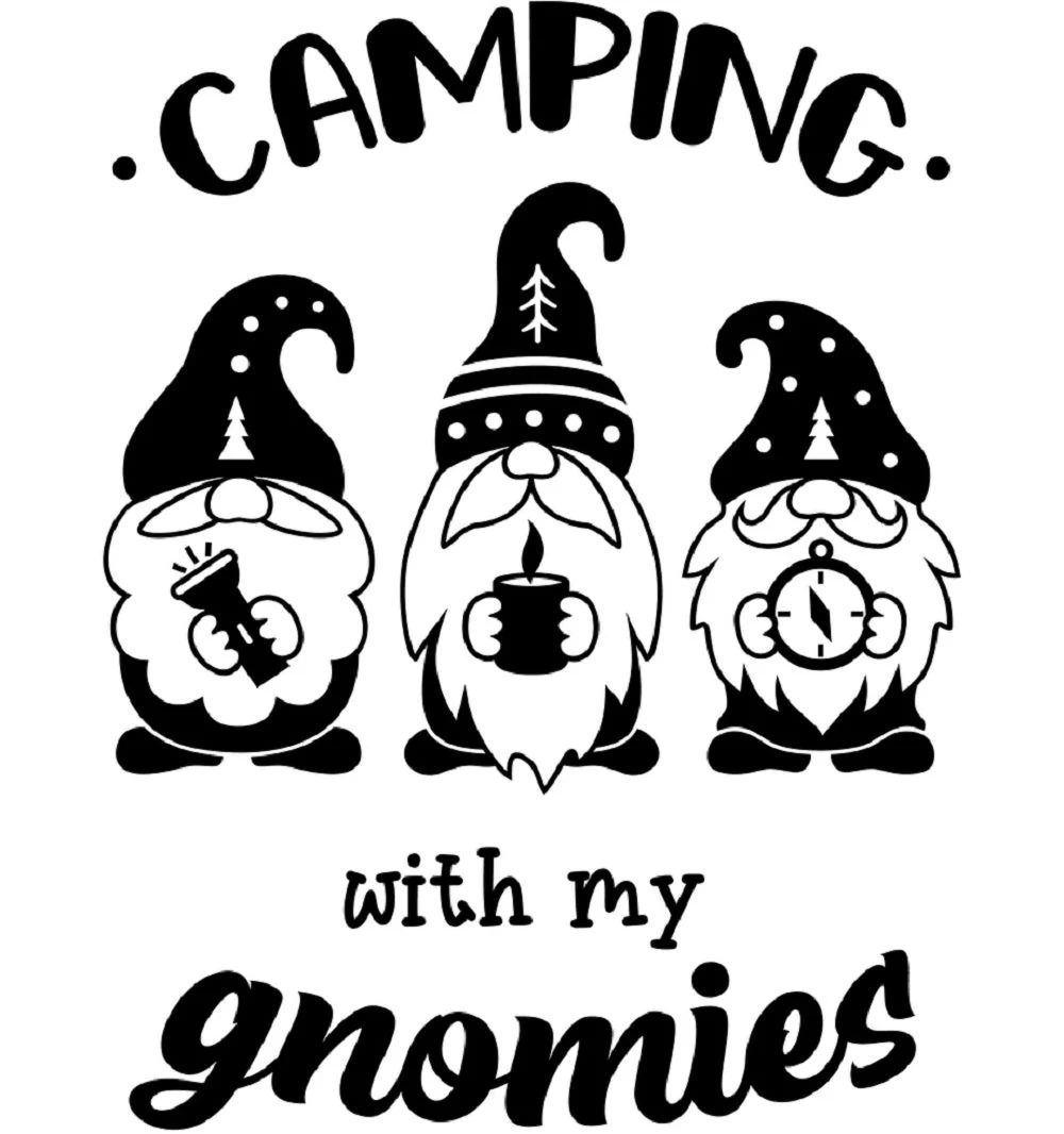 Camping With My Gnomies Fabric Panel