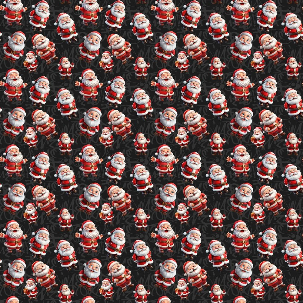 Cartoon Cheerful Santa Fabric