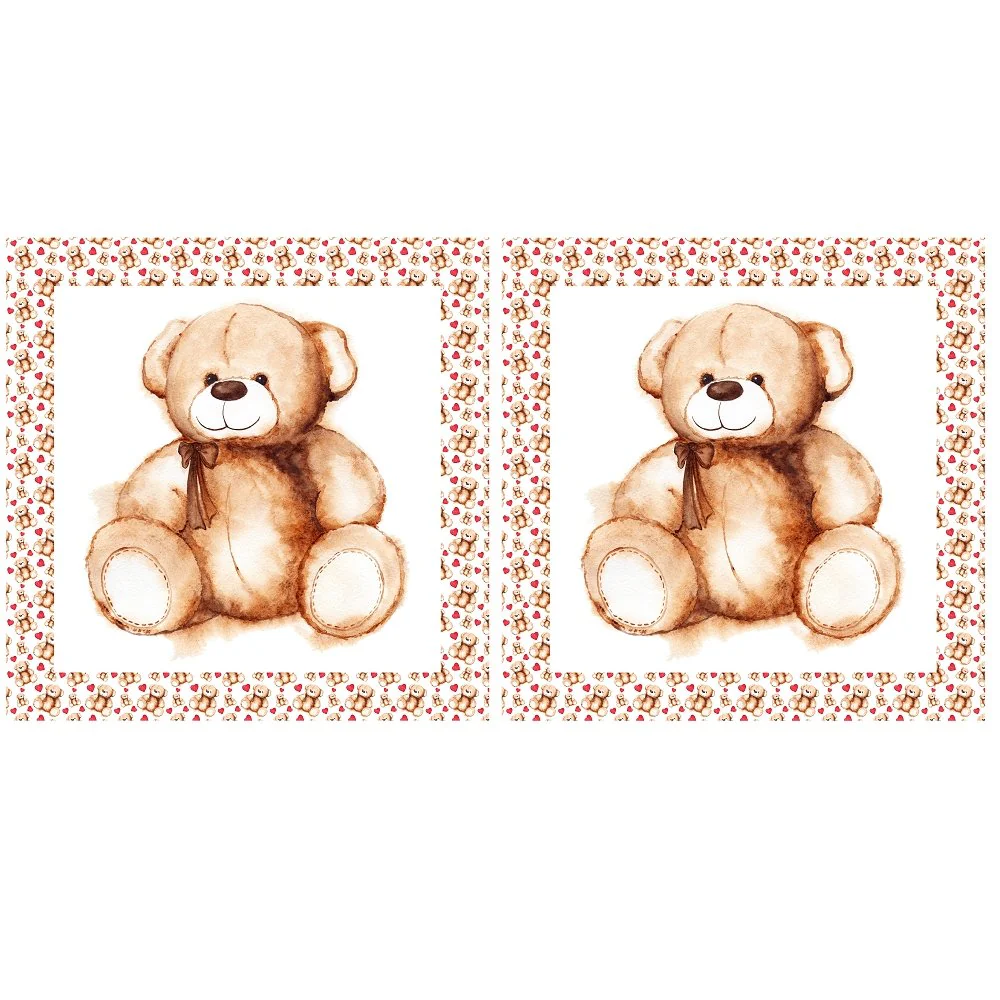 Cartoon Lovely Teddy Bear Pillow Panel - Image 2