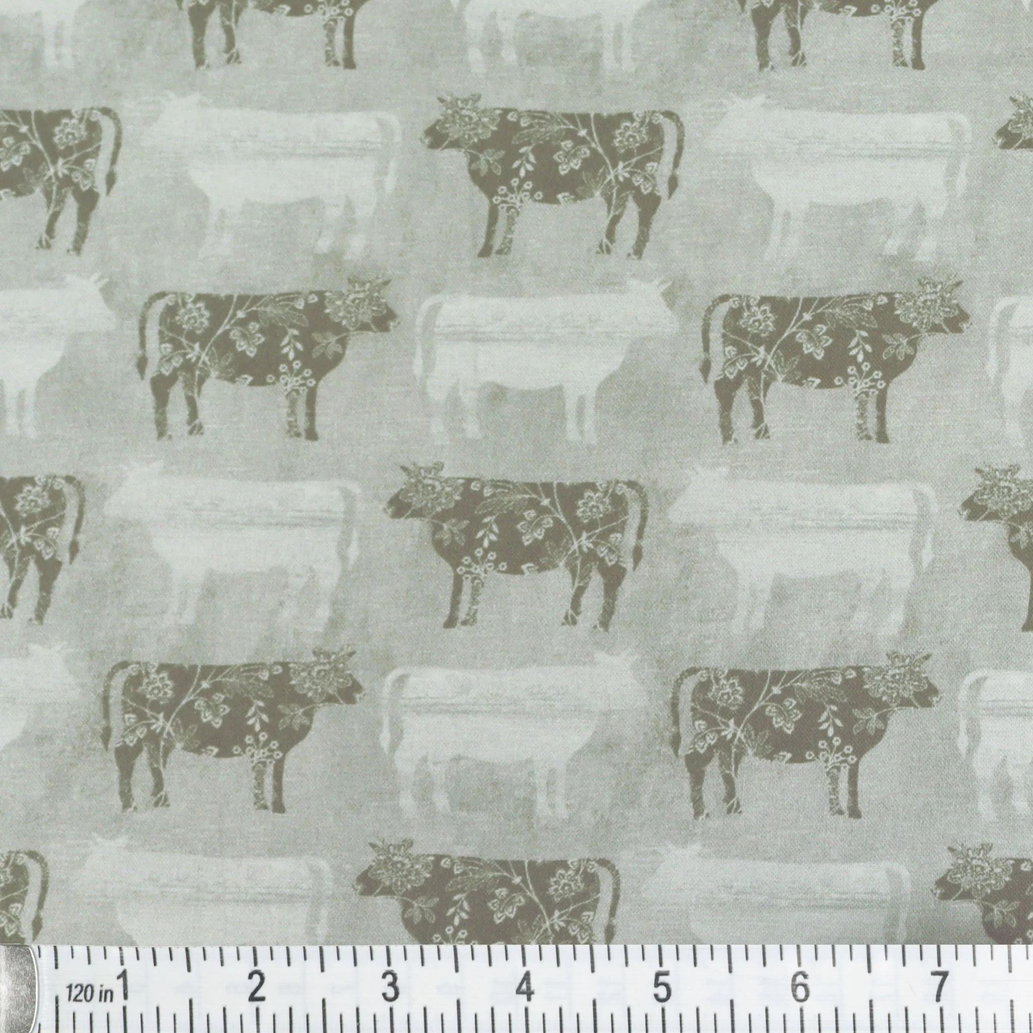 Chalk Barn Fabric Collection - Calico Cows Grey - Image 2