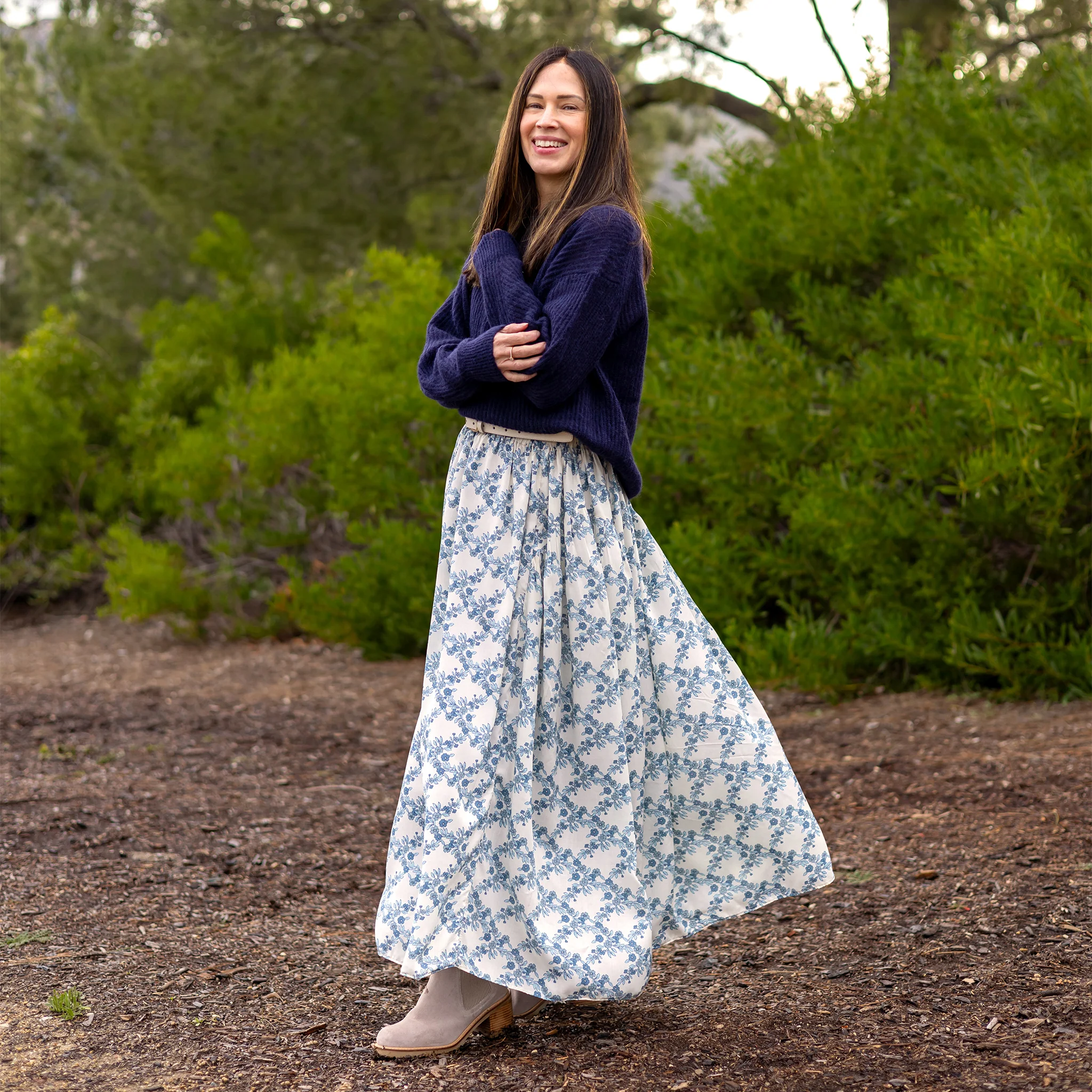 Charming Arbor Bluebell Fabric in Rayon - Image 4
