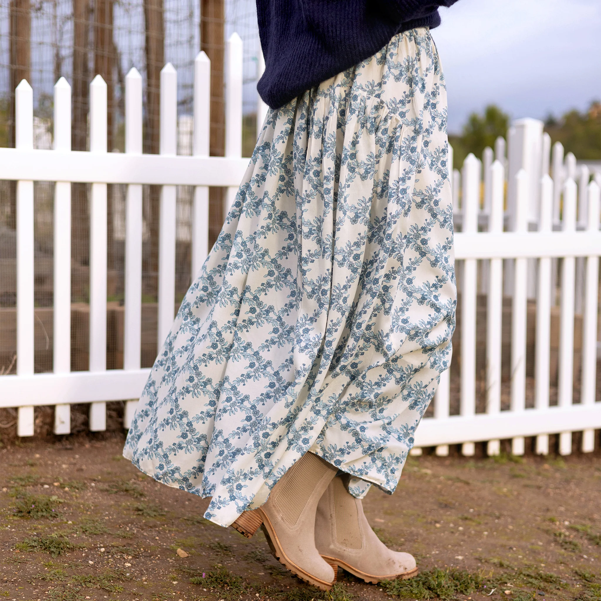 Charming Arbor Bluebell Fabric in Rayon - Image 5