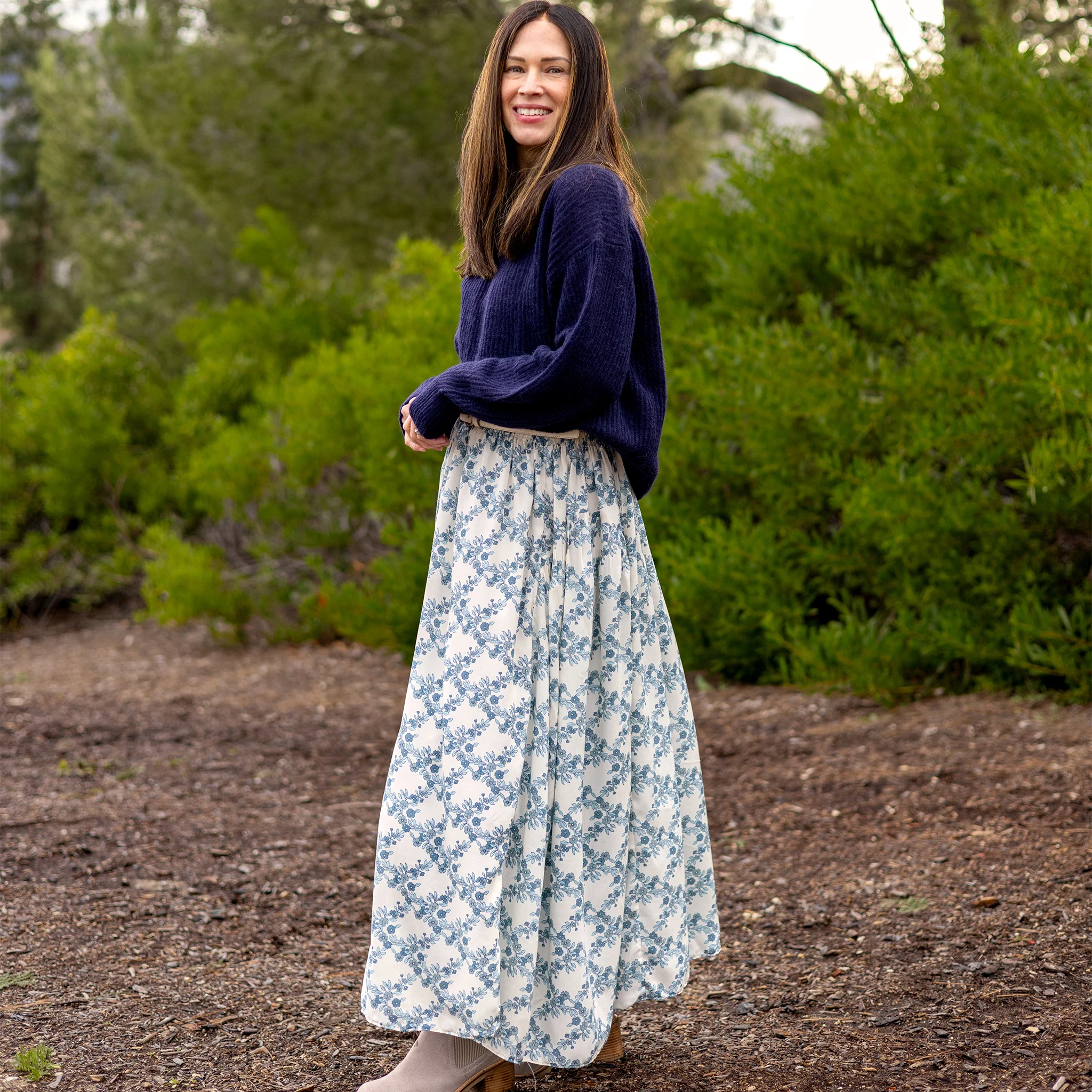 Charming Arbor Bluebell Fabric in Rayon - Image 6