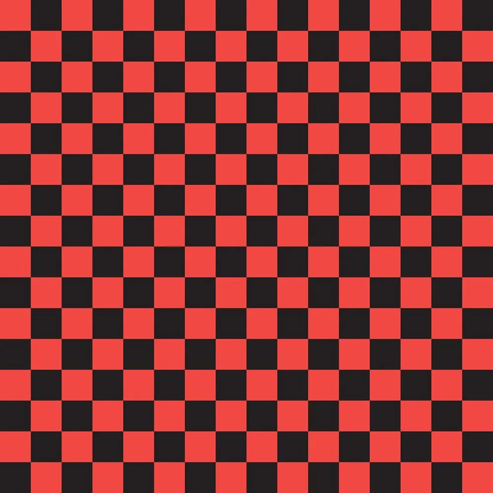 Checkered Basics Fabric - Cinnabar on Black