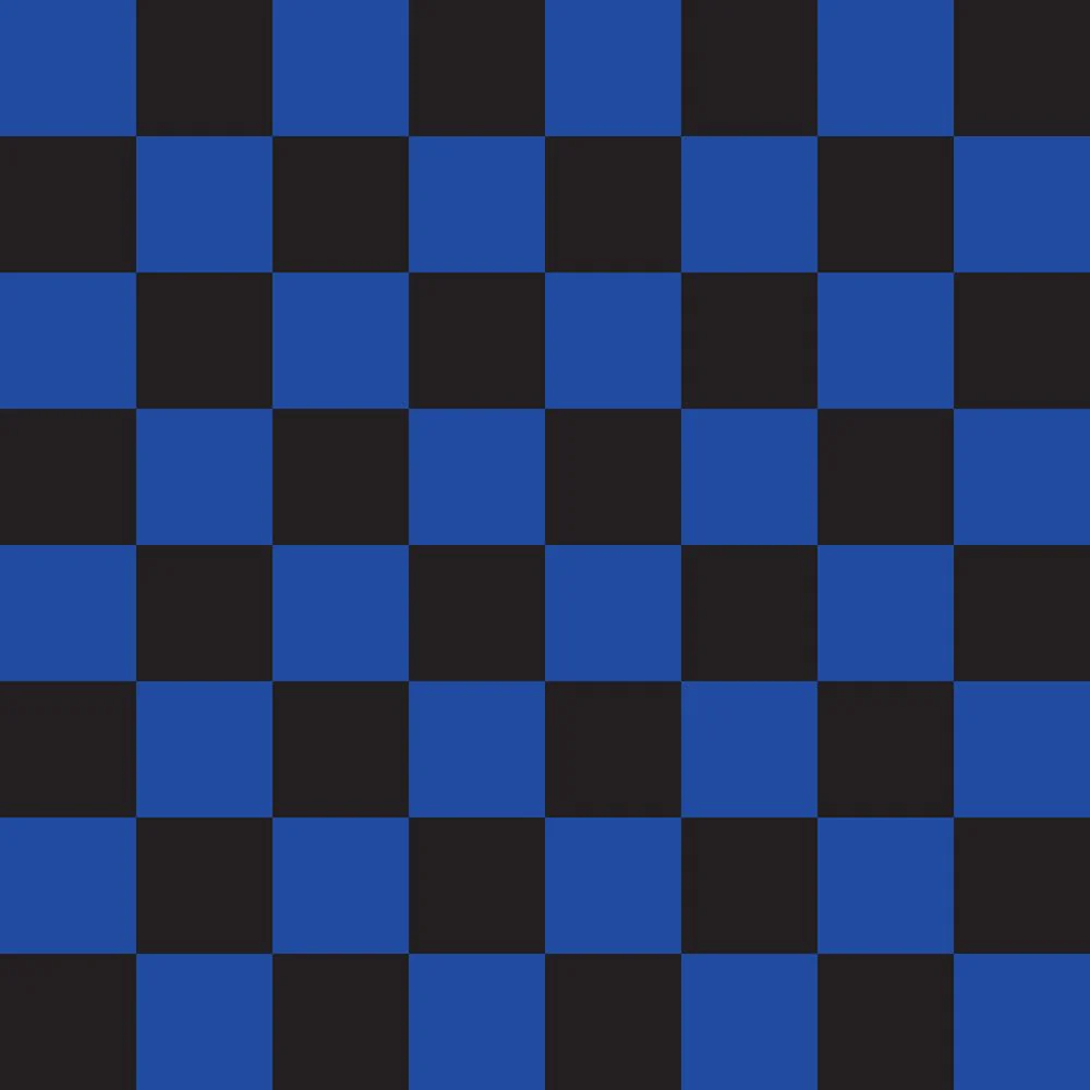 Checkered Basics Fabric - Navy Blue on Black