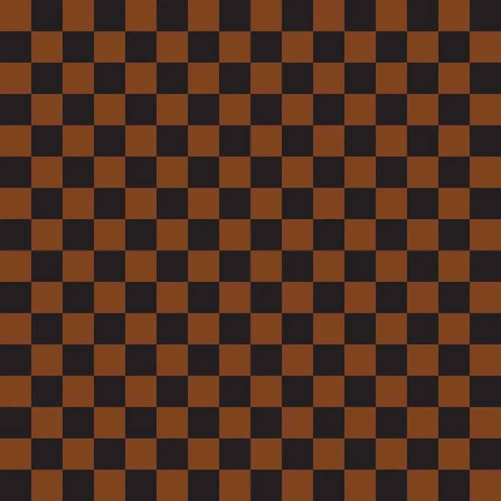 Checkered Basics Fabric - Russet on Black