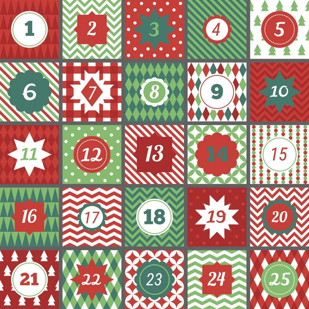 Christmas Basics Advent Calendar Fabric Panel