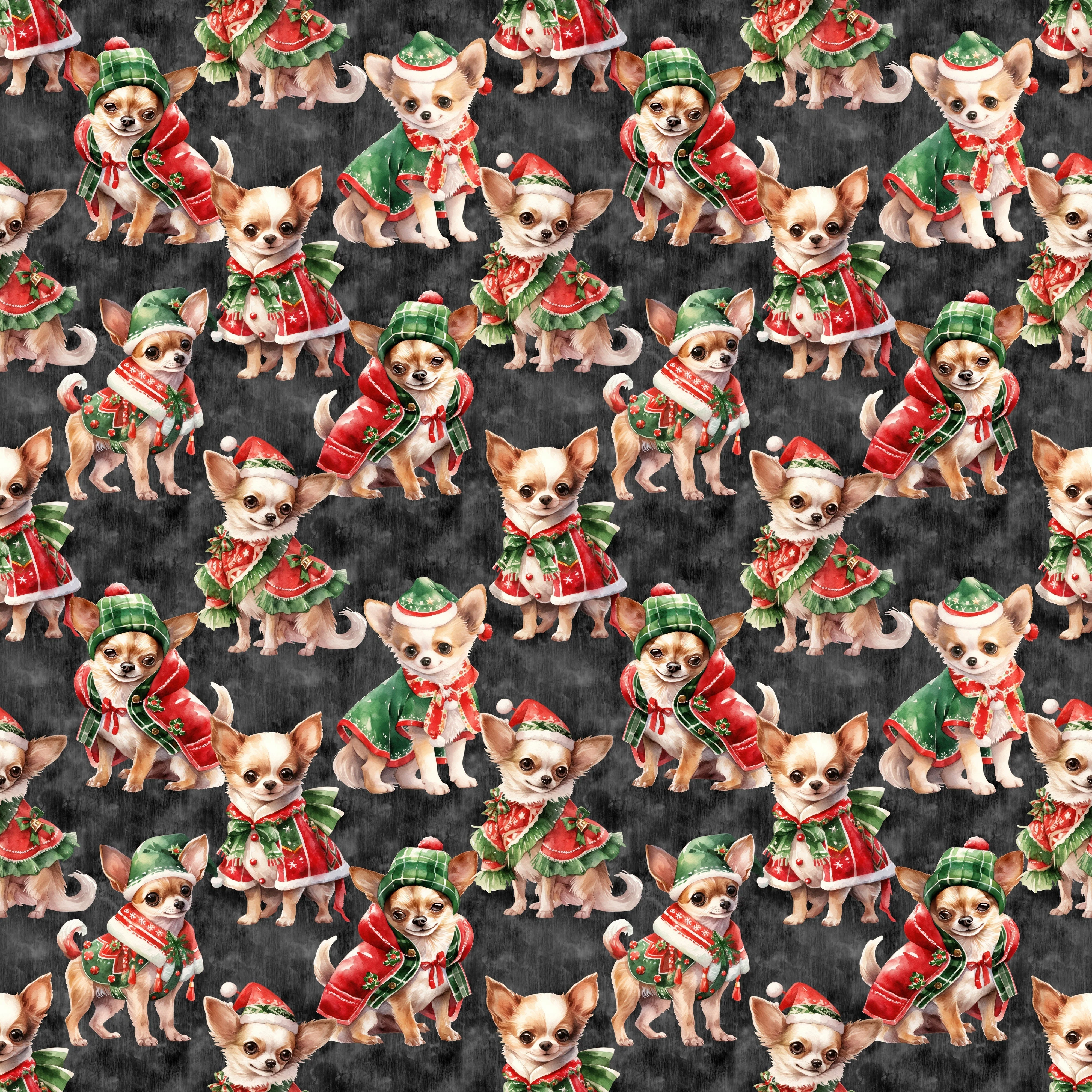 Christmas Chihuahuas Fabric