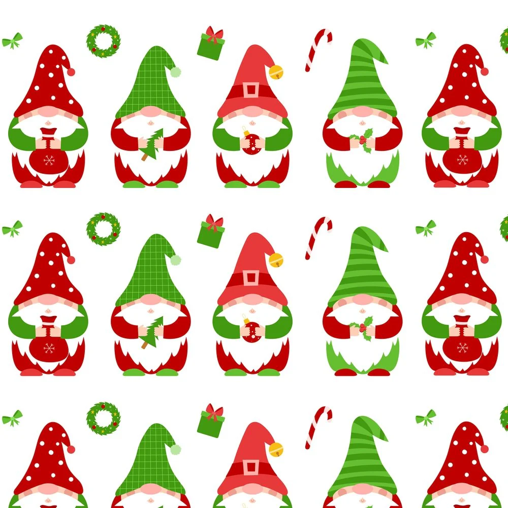 Christmas Dwarfs & Gifts Fabric Variation 2