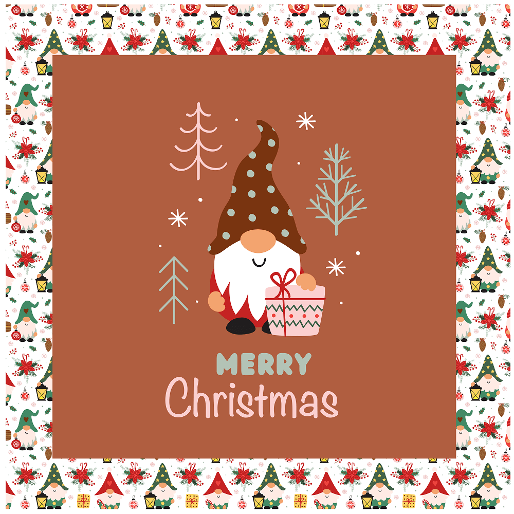 Christmas Gnomes Pillow Panels - White - Image 3