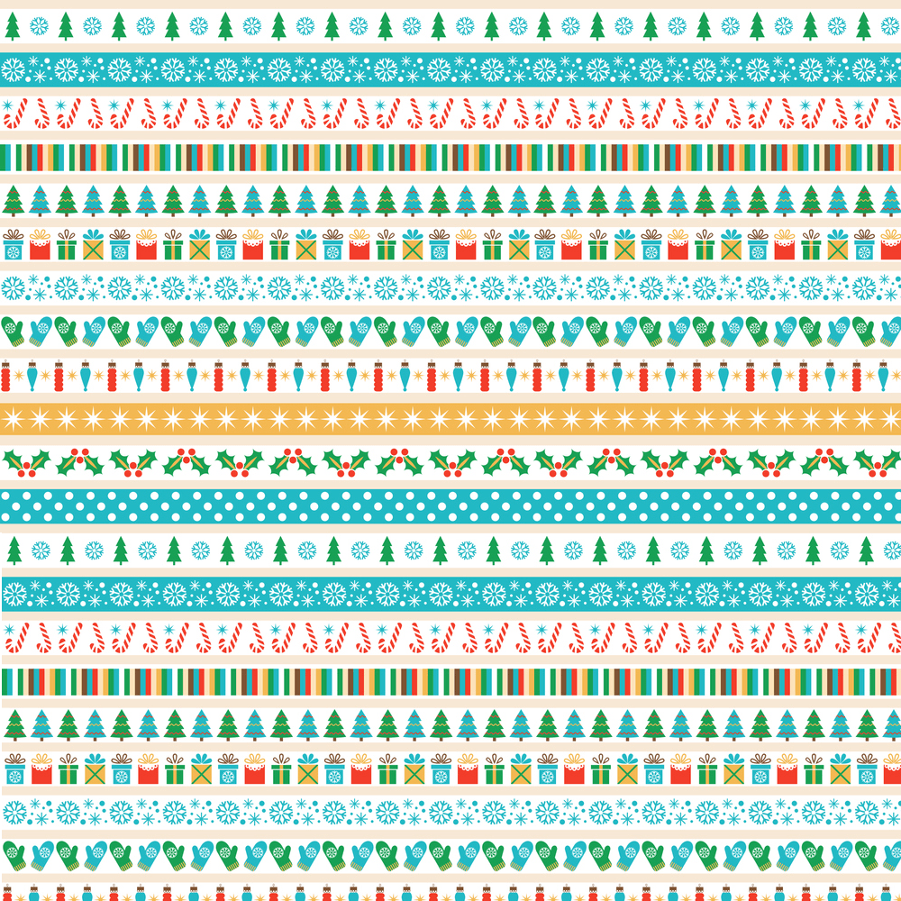 Christmas Tape Strips Fabric - Multi
