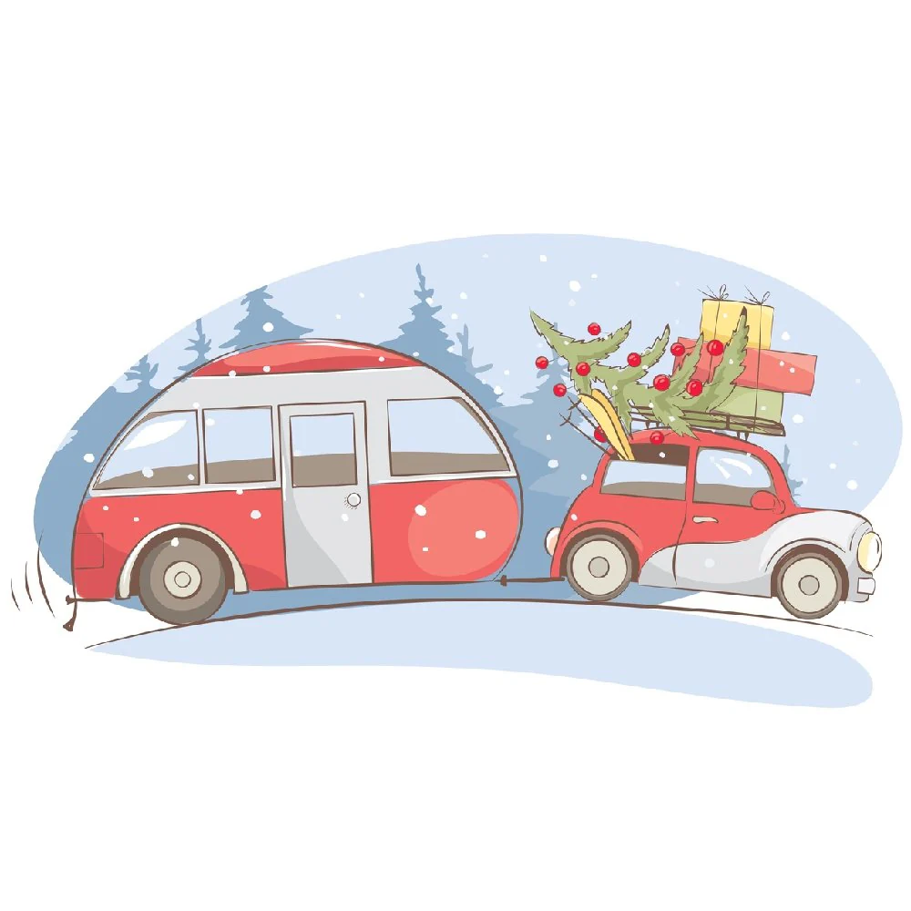Christmas Vacation Camper Fabric Panel
