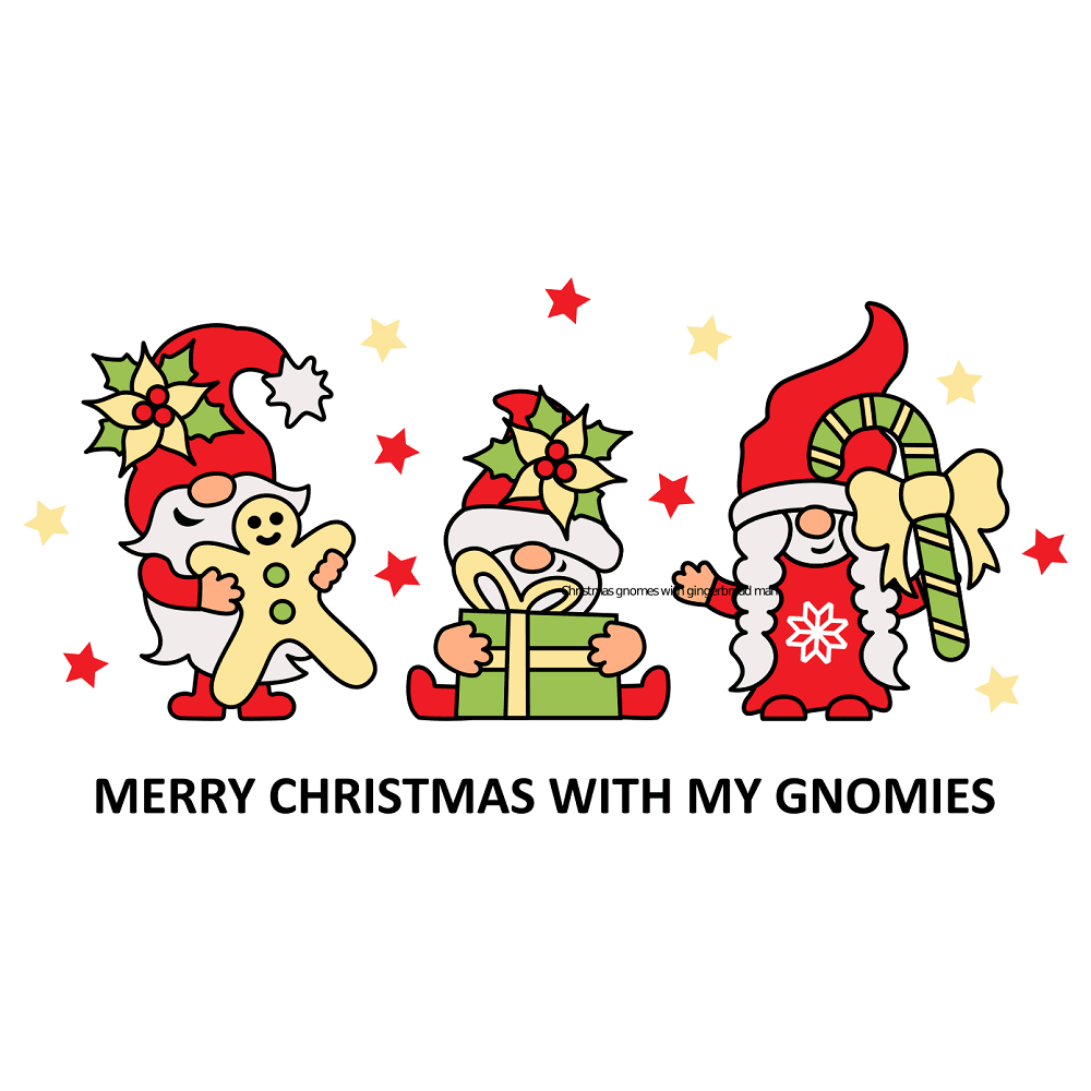 Christmas With My Gnomies Fabric Panel - Multi