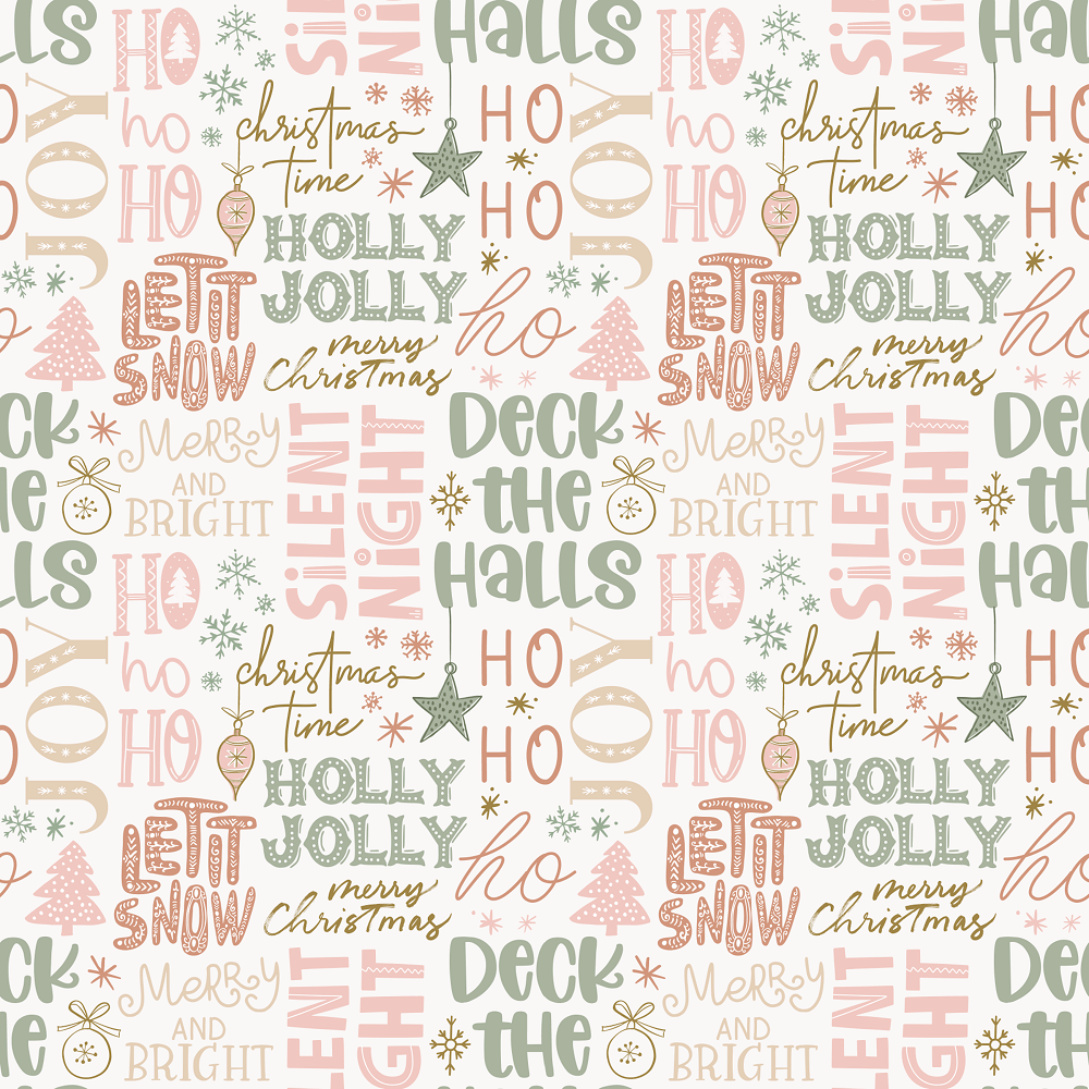 Cider & Sage Christmas Phrases Fabric
