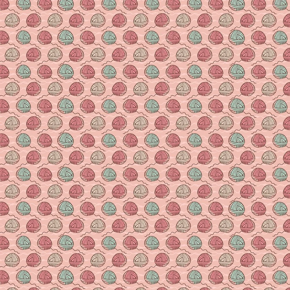 Colorful Balls of Knitting Yarn Fabric - Pink