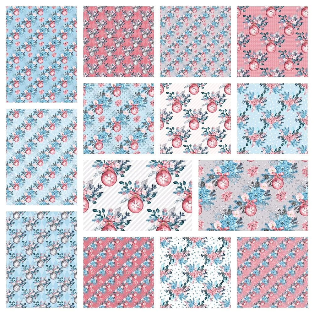 Colorful Christmas Fat Eighth Bundle - 14 Pieces