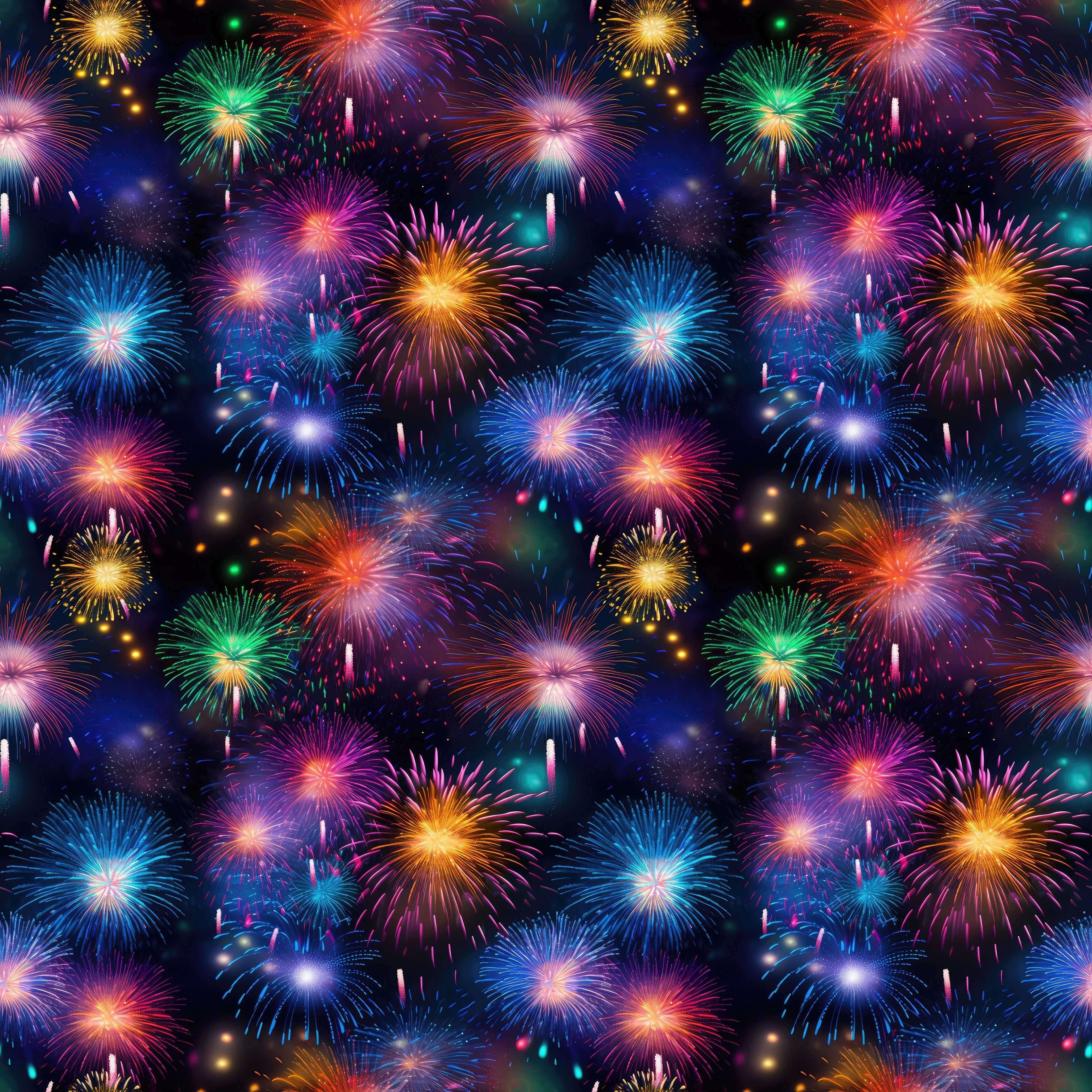 Colorful Fireworks Fabric