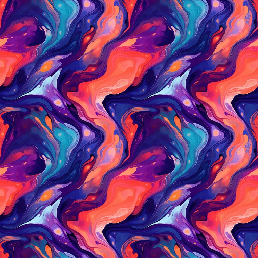 Colorful Marbled Paint Fabric
