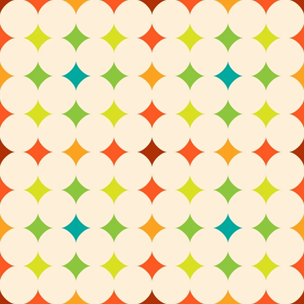 Colorful Retro Diamond Fabric