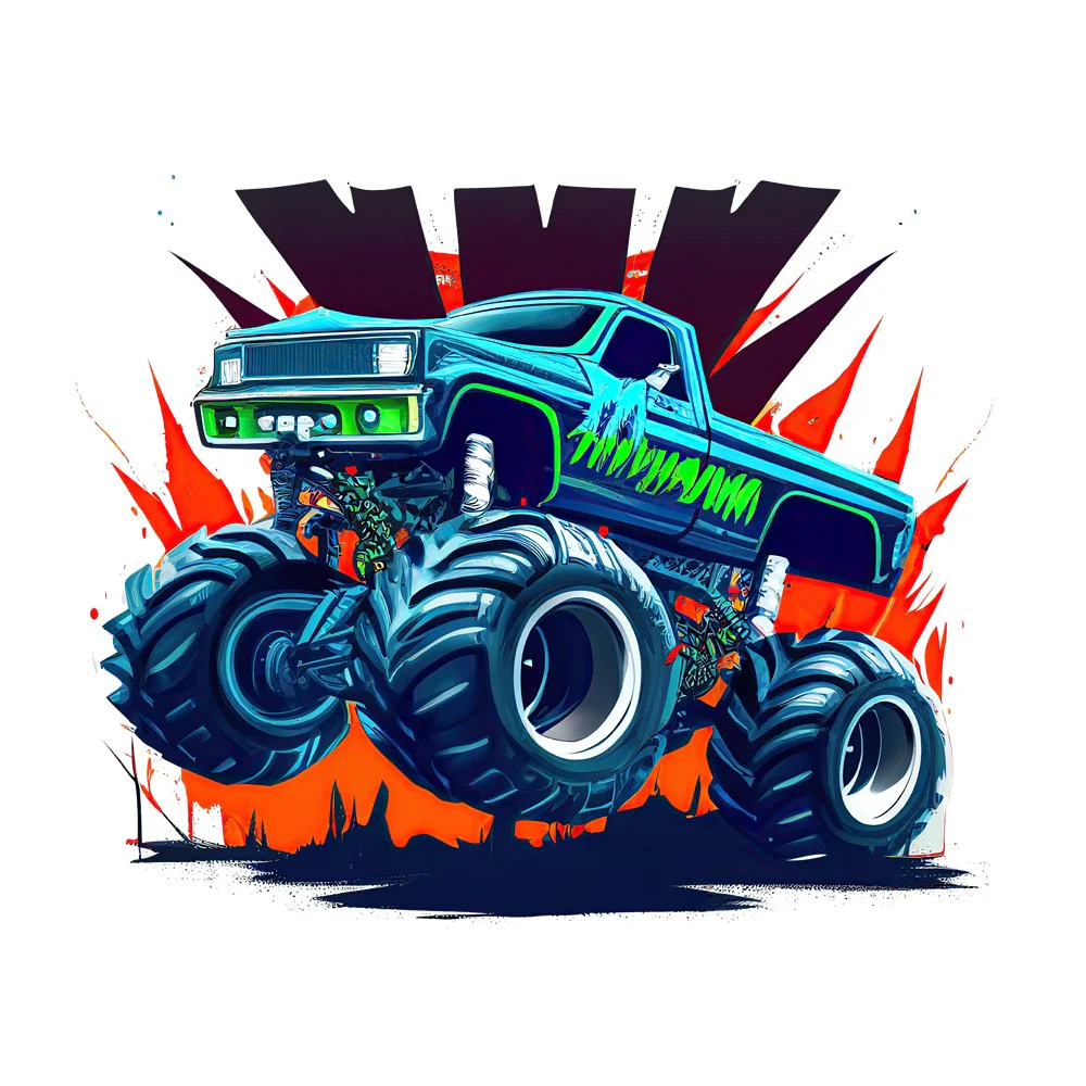 Cool Monster Trucks #5 Fabric Panel