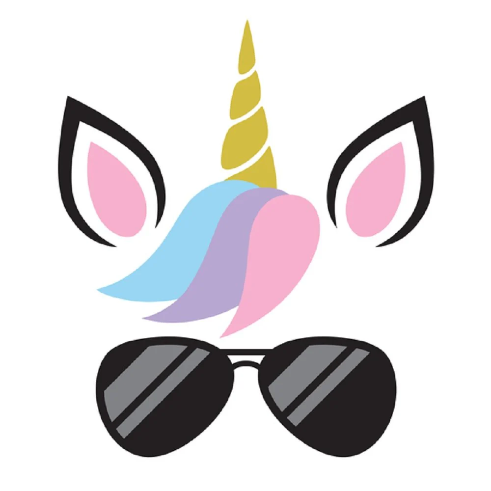 Cool Shades Unicorn Fabric Panel - White