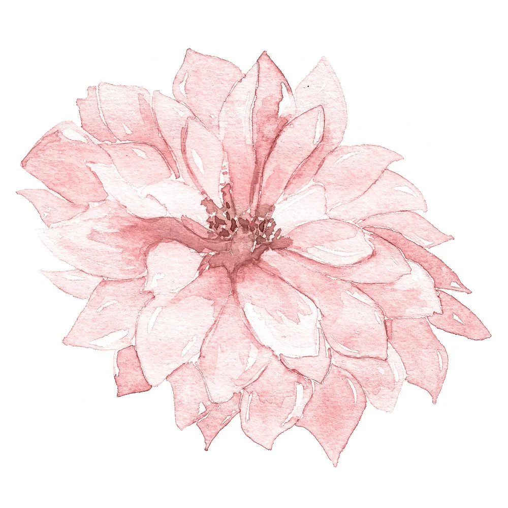 Coral & Grey Chrysanthemum Fabric Panel
