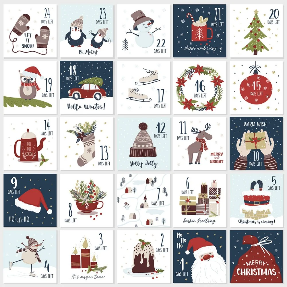 Count Down To Christmas Advent Calendar Fabric Panel