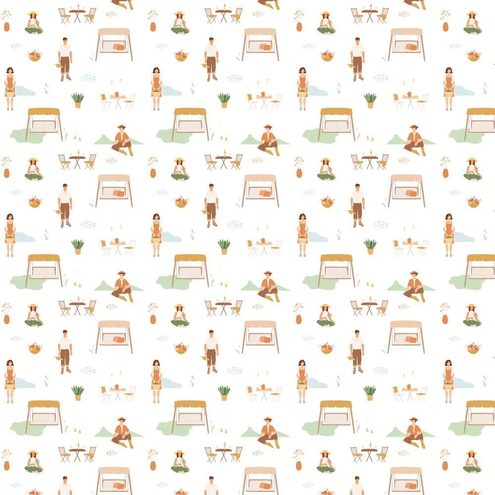 Countryside Living Fabric - White