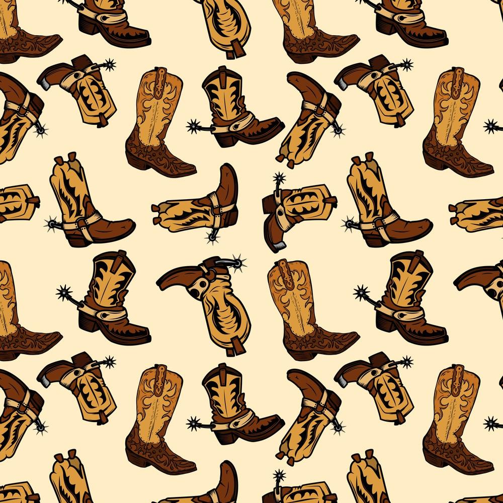 Cowboy Boots Fabric - Tan