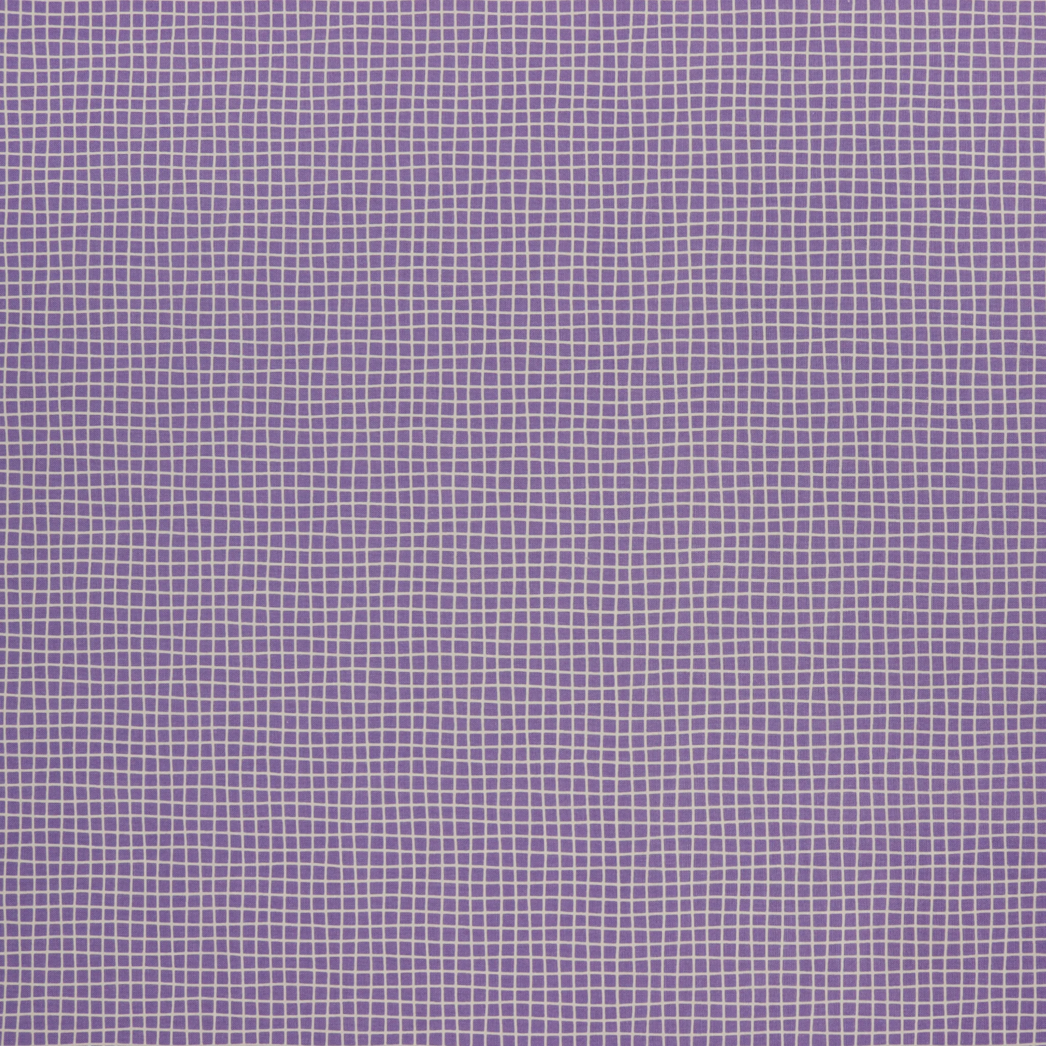 Cozy Cats Fabric Collection - Cozy Grid Medium Violet