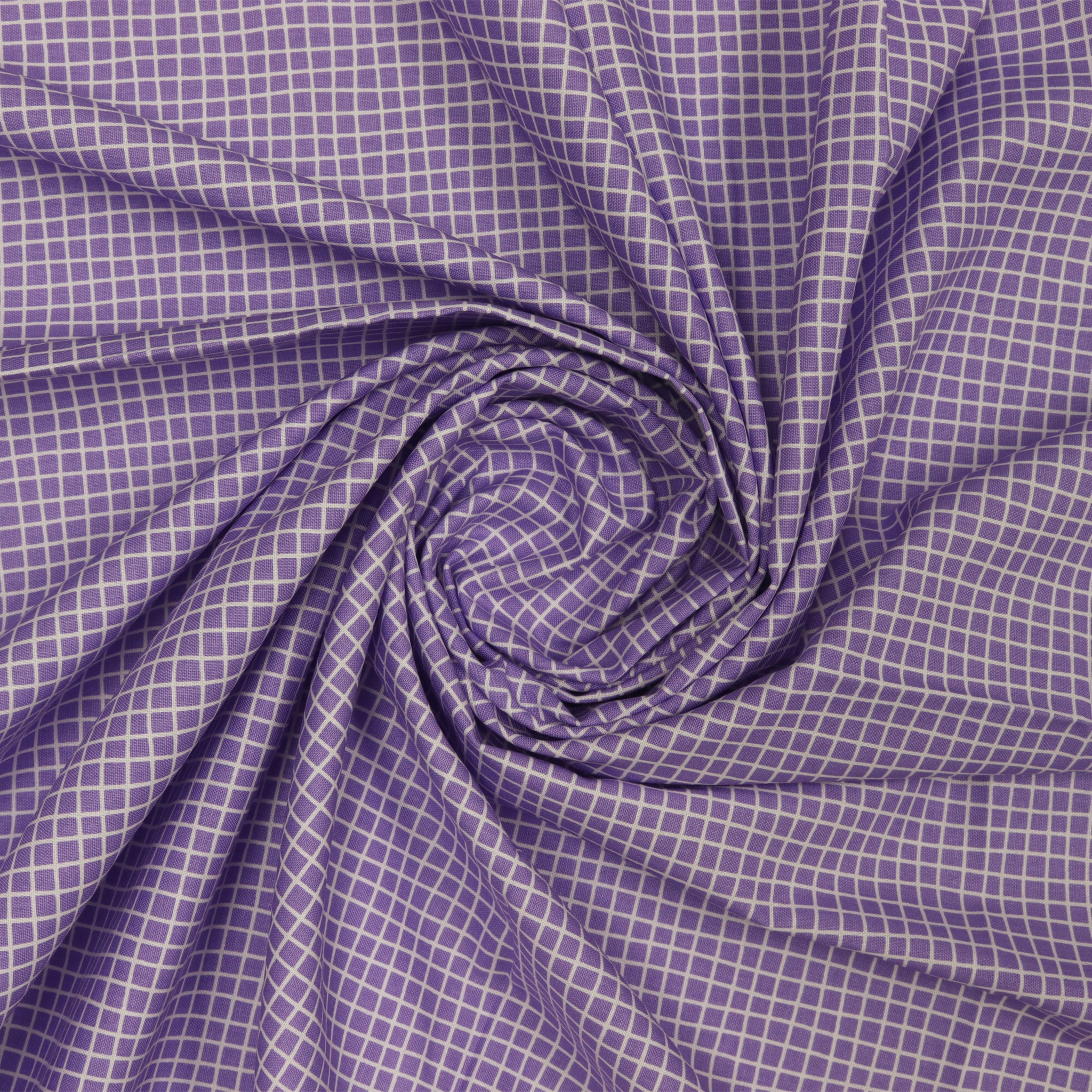 Cozy Cats Fabric Collection - Cozy Grid Medium Violet - Image 2