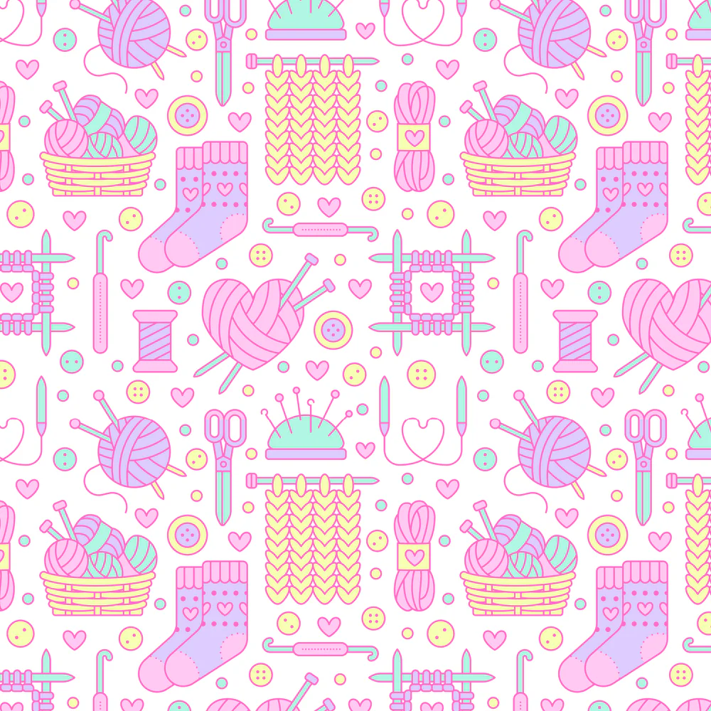 Crocheting With Love Fabric - Purple