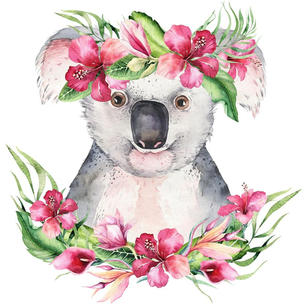 Cute Baby Koala Fabric Panel