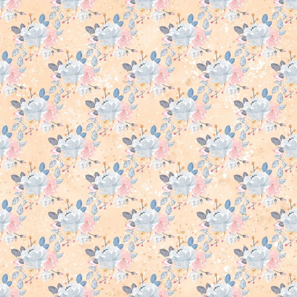 Cute Birds and Flowers Floral #1 Fabric - Yellow