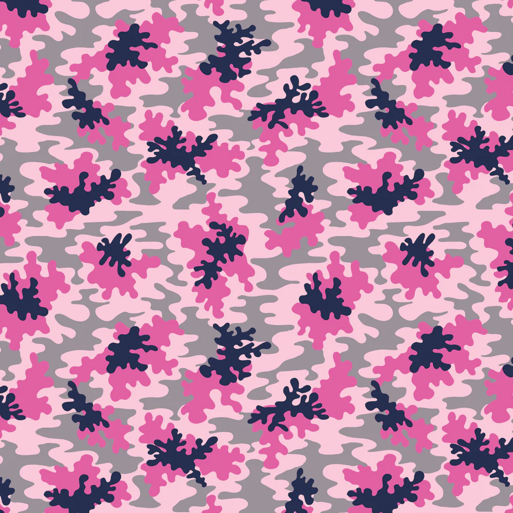 Cute Camouflage Fabric - Pink/Navy