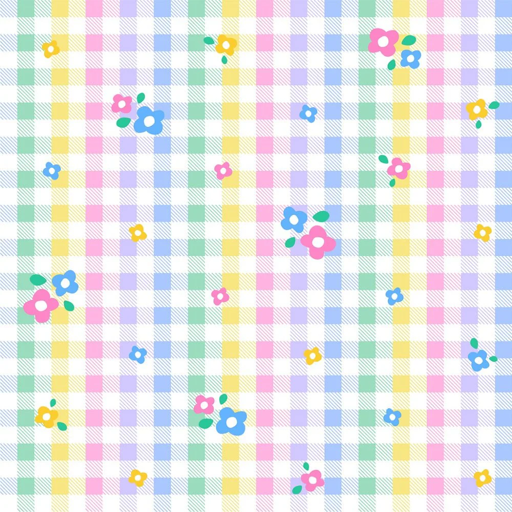 Cute Daisies Picnic Fabric - Rainbow