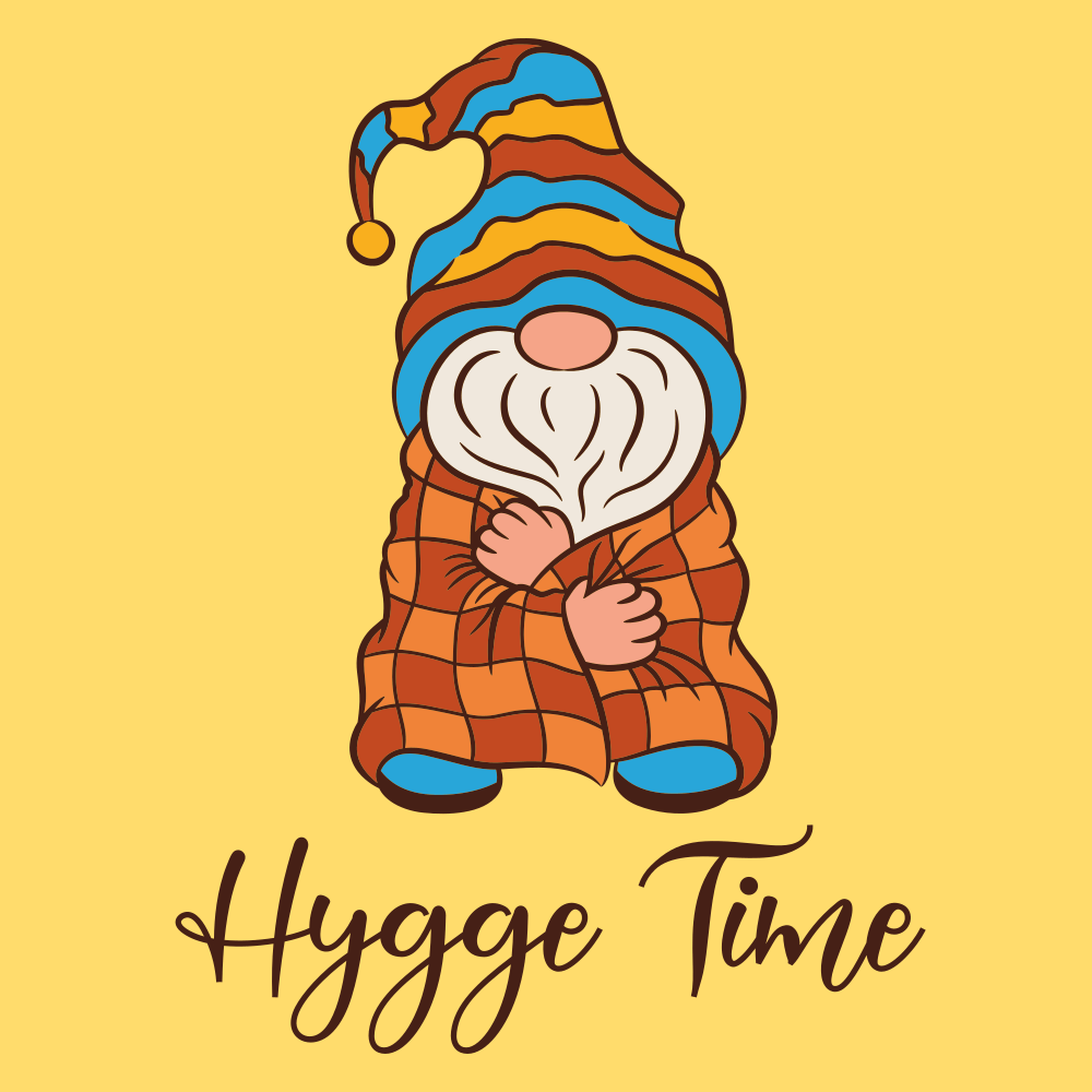 Cute Gnomes Hygge Time Fabric Panel - Yellow