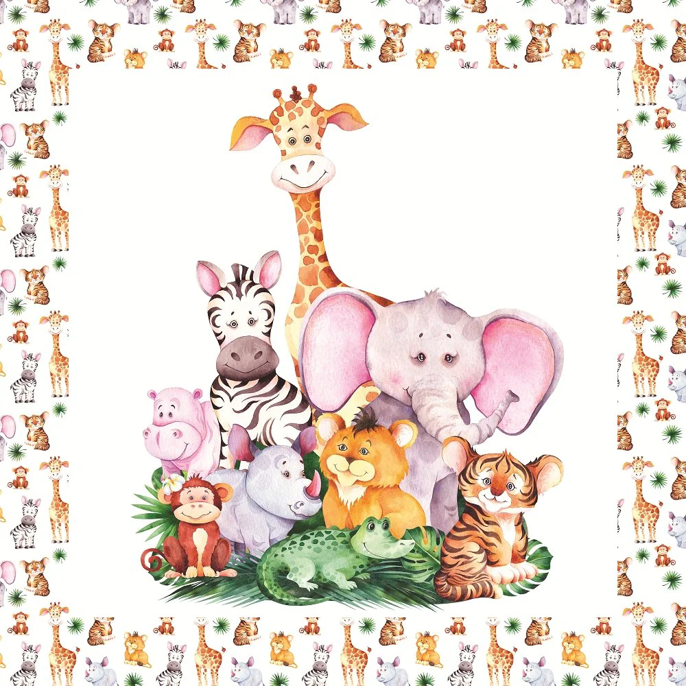Cute Safari Animals Pillow Panels - Image 2